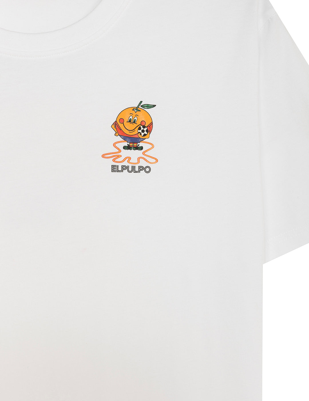 CAMISETA NIÑO ESTAMPADO TRIPLE EMBLEMA NARANJITO BLANCO PURO