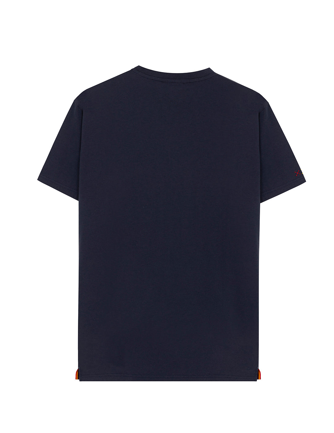 DELAVÉ NAVY BLUE FOOTBALL MATCH DRAWN PRINT T-SHIRT