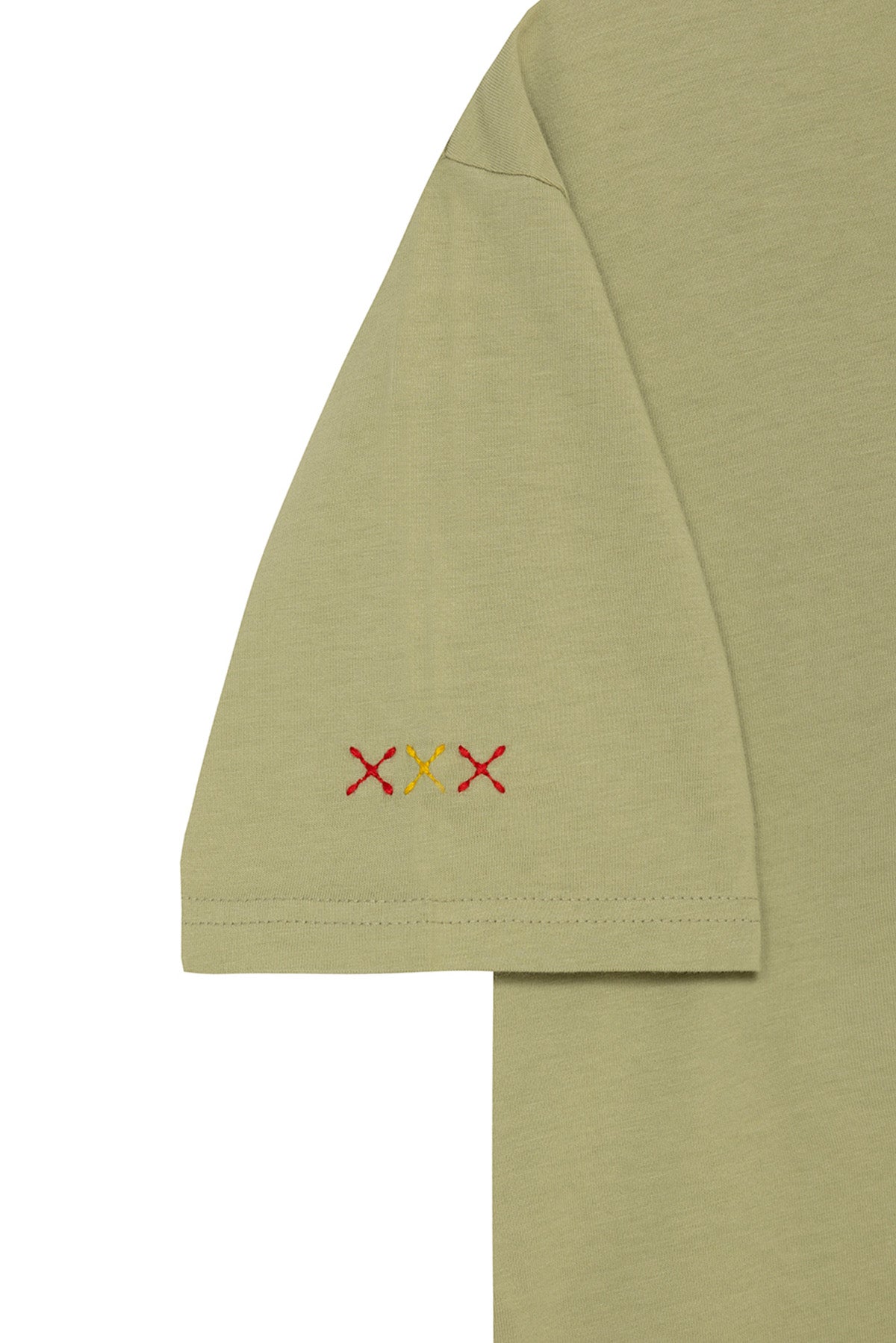 SAGE GREEN FOOTBALL MATCH DRAWN PRINT T-SHIRT