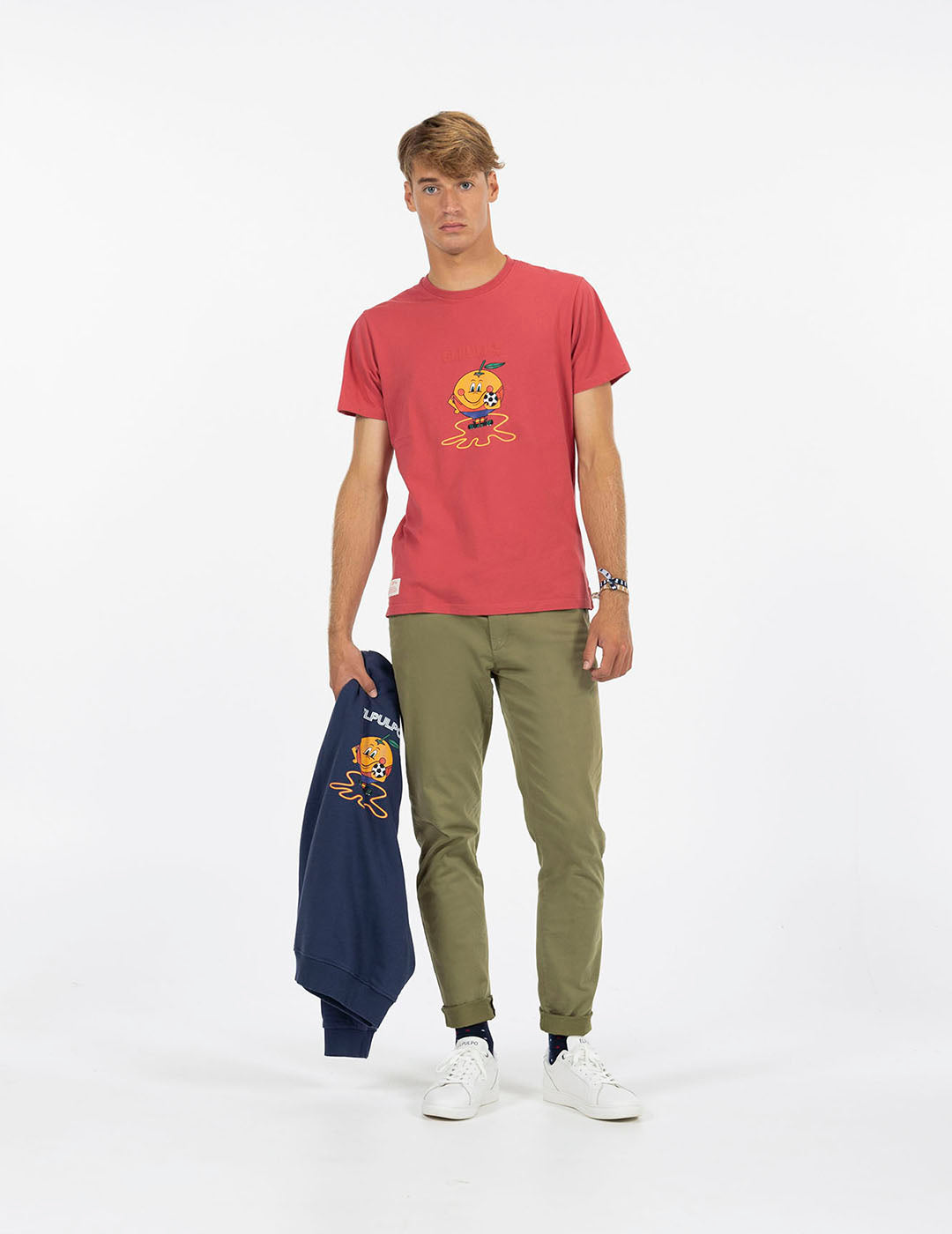 DELAVÉ OCTOPUS AND LITTLE RED ORANGE PRINTED T-SHIRT