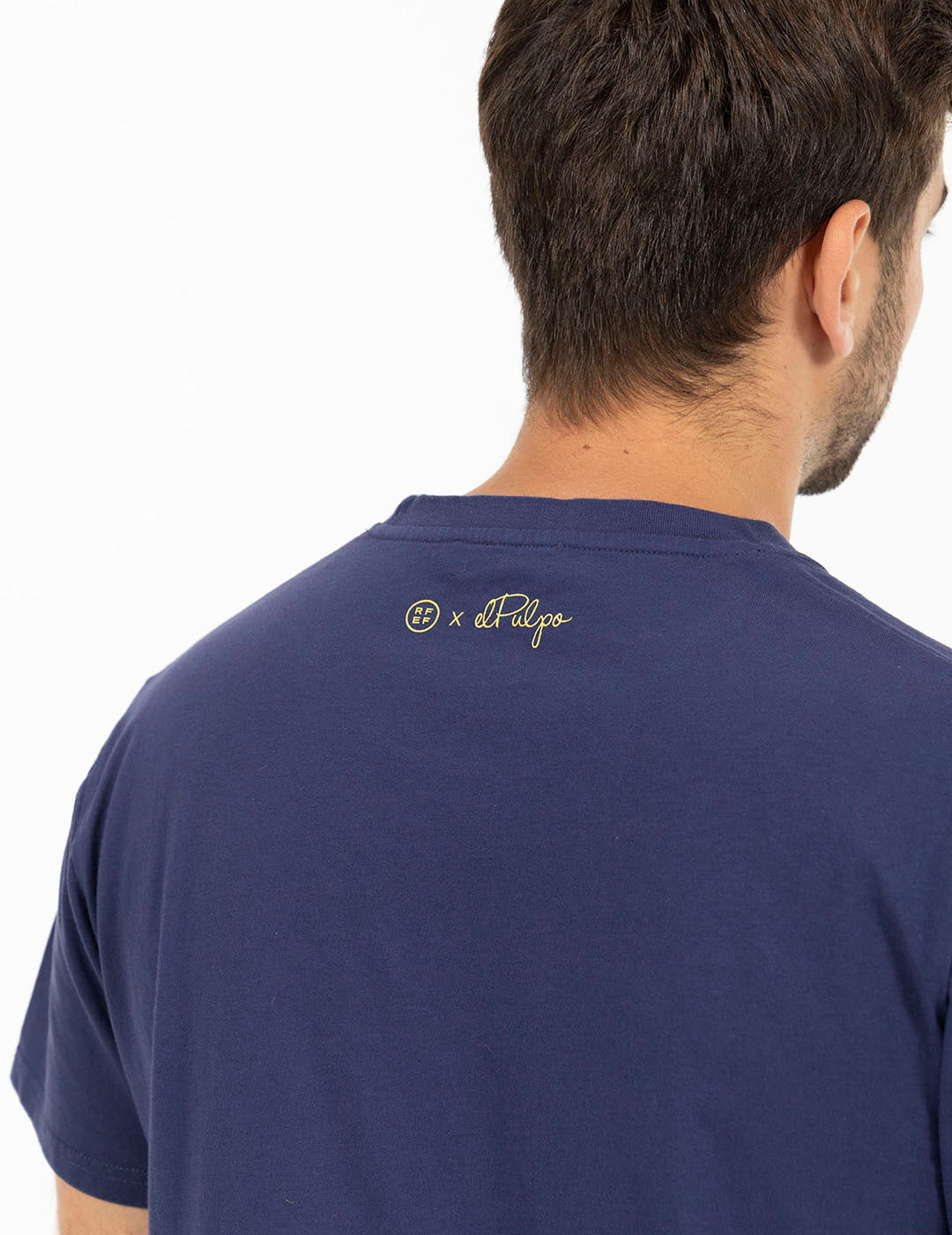 DELAVÉ NAVY BLUE OCTOPUS AND ORANGE PRINT T-SHIRT