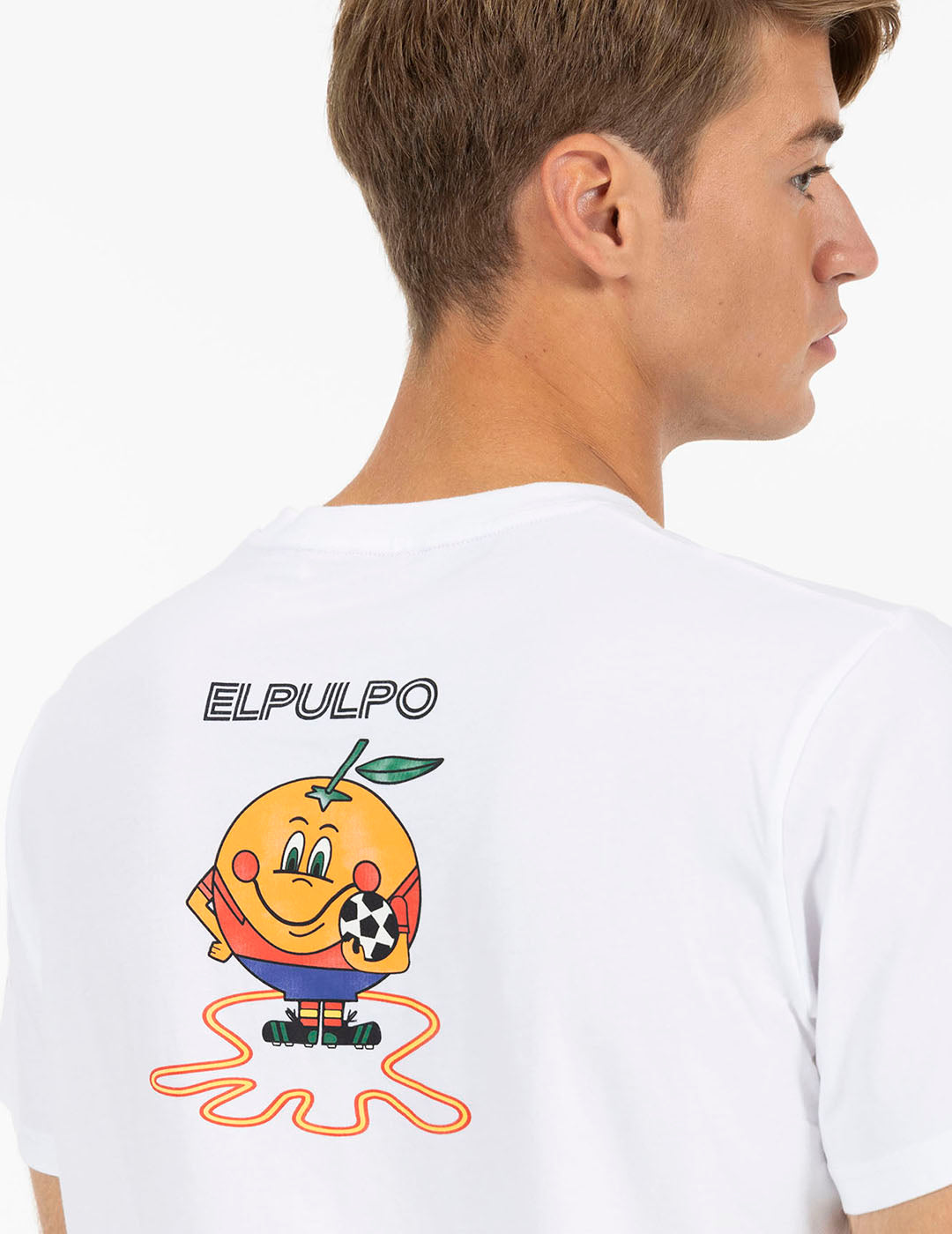 CAMISETA ESTAMPADO TRIPLE EMBLEMA NARANJITO BLANCO PURO