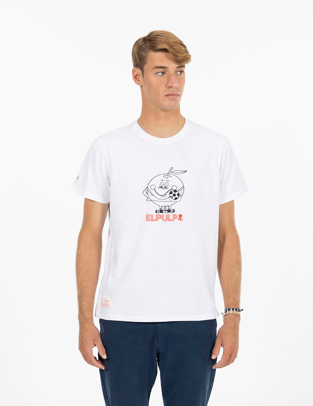 CAMISETA ESTAMPADO SILUETA NARANJITO BLANCO PURO