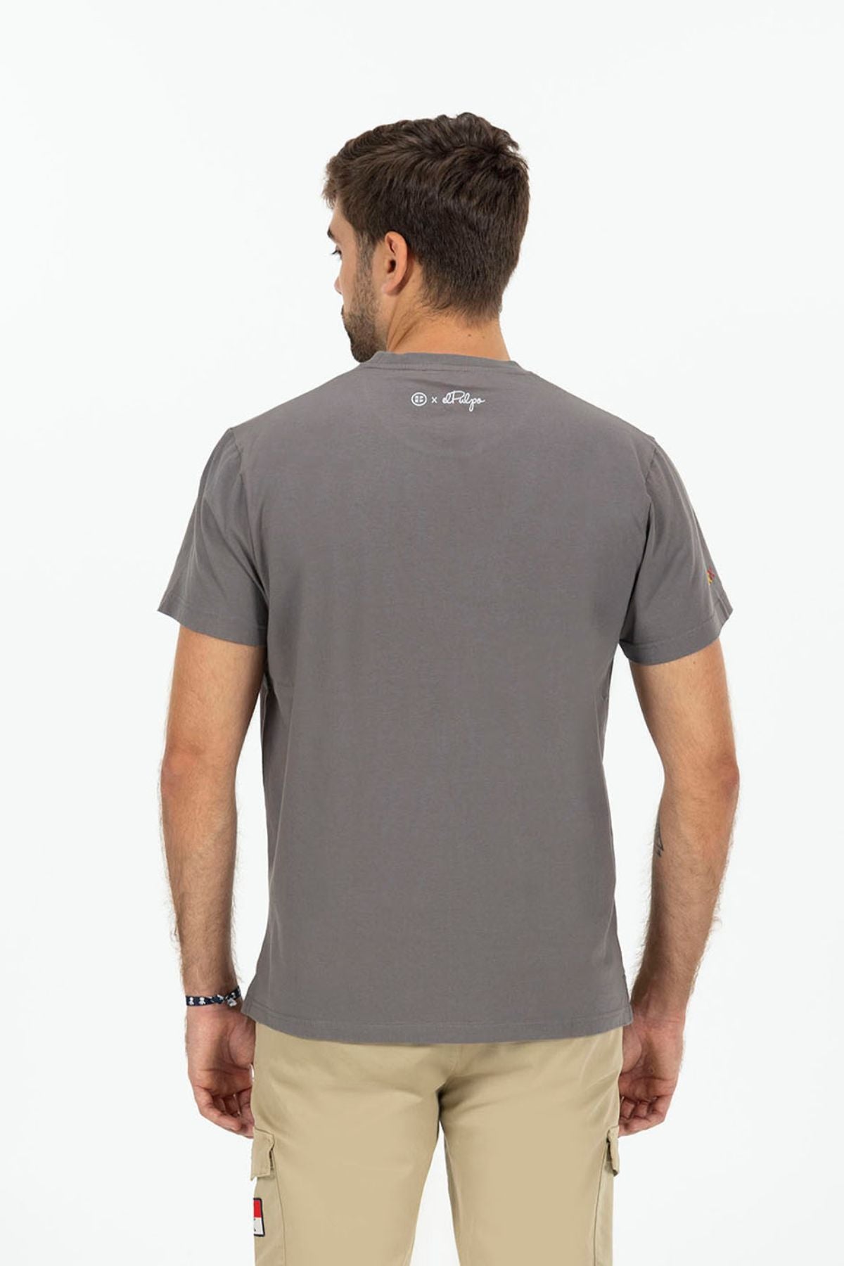 CAMISETA ESTAMPADO SILUETA NARANJITO CARBÓN