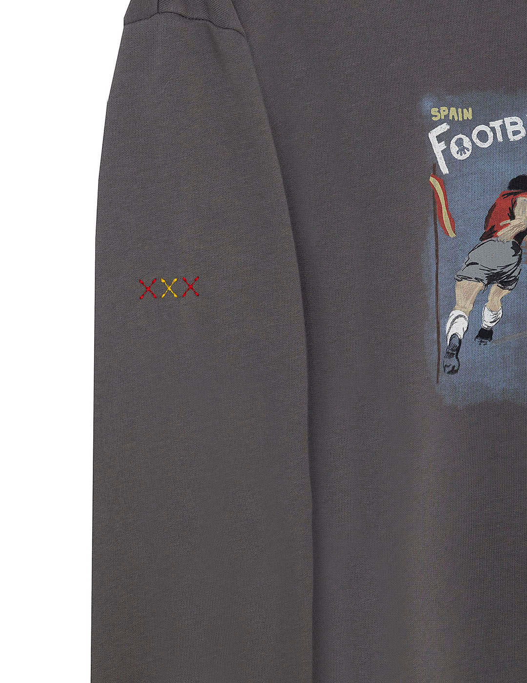 SUDADERA ESTAMPADO DIBUJADO FÚTBOL VINTAGE RFEF CARBÓN