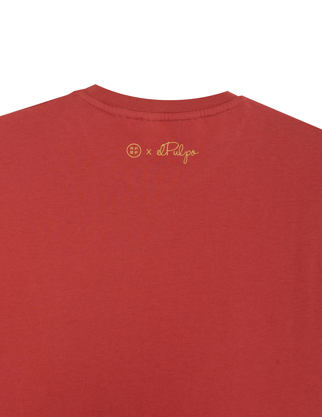 DELAVÉ ORANGE RED CHEST PRINT T-SHIRT