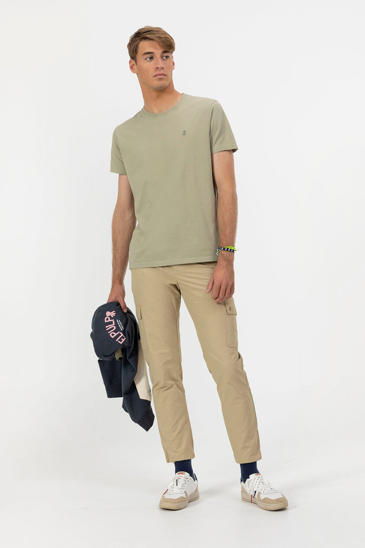 ELPULPO LOGO EMBROIDERED T-SHIRT IN SAGE GREEN TONE