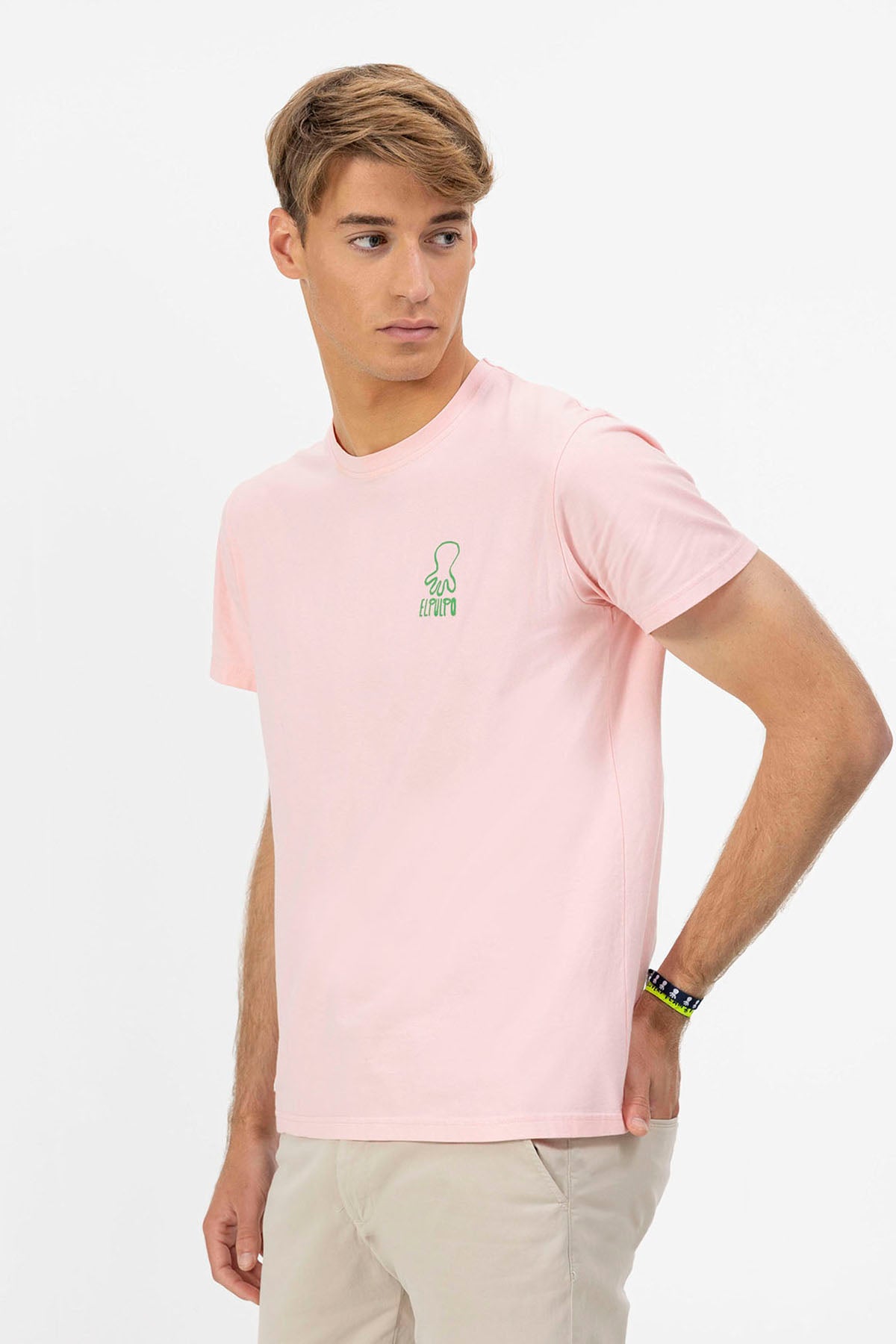 PINK COFFEE OCTOPUS PRINTED T-SHIRT