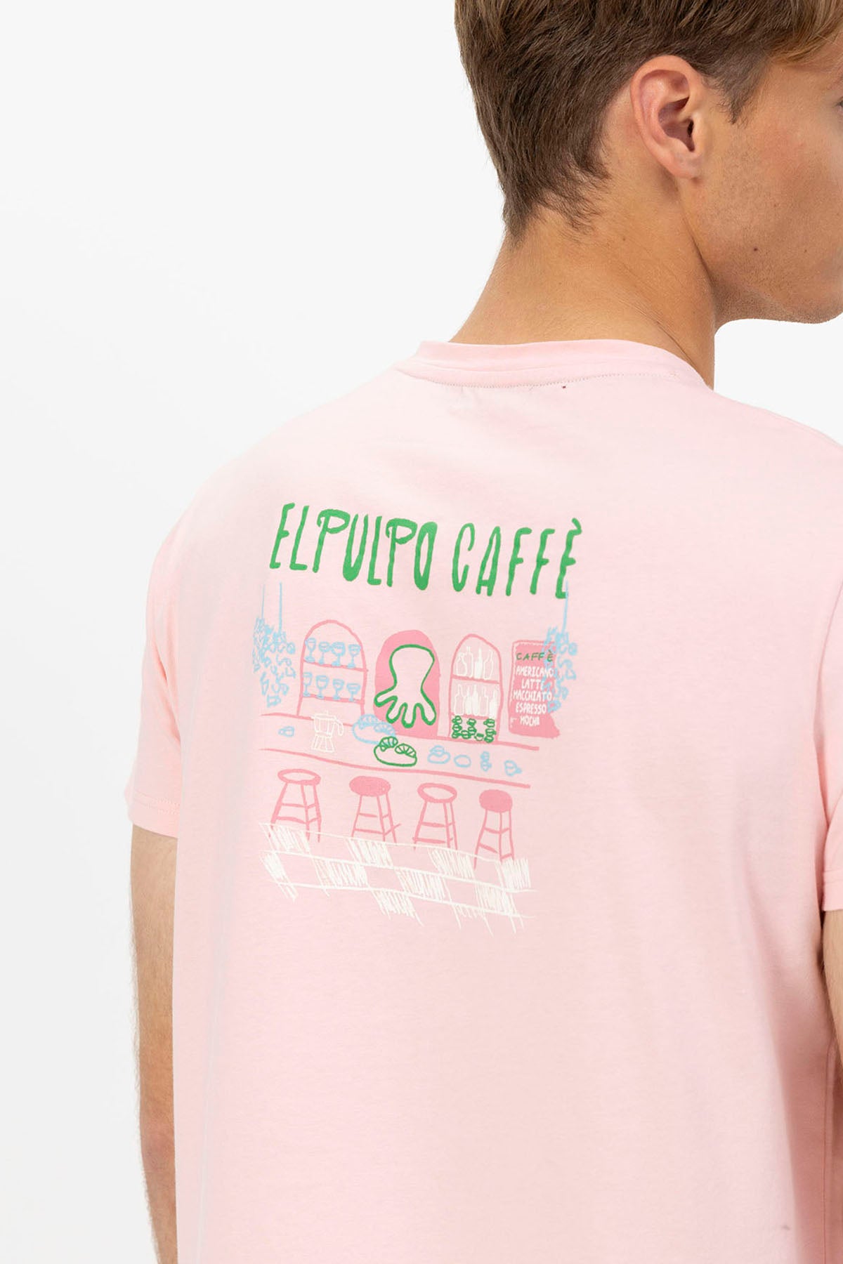 CAMISETA ESTAMPADO ELPULPO CAFÉ ROSA