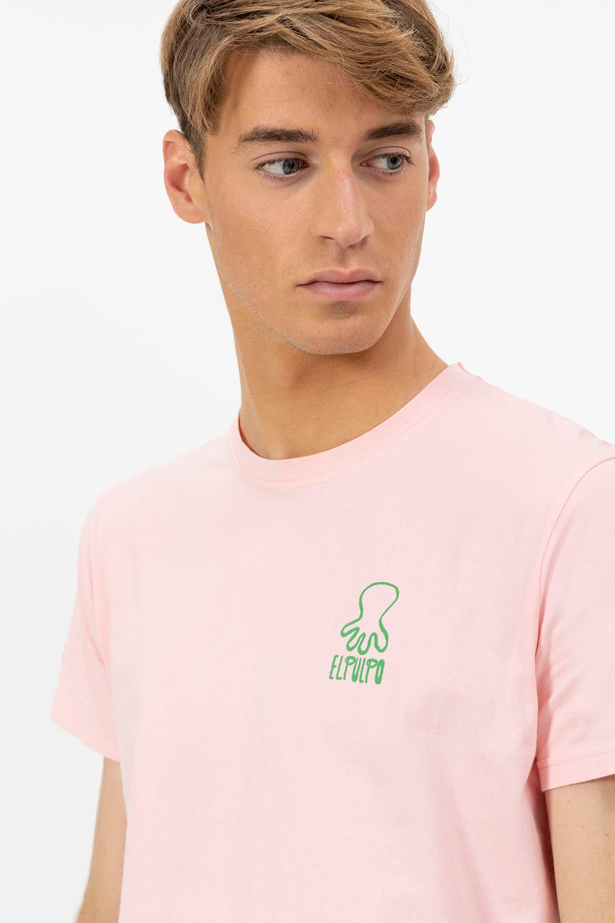 PINK COFFEE OCTOPUS PRINTED T-SHIRT