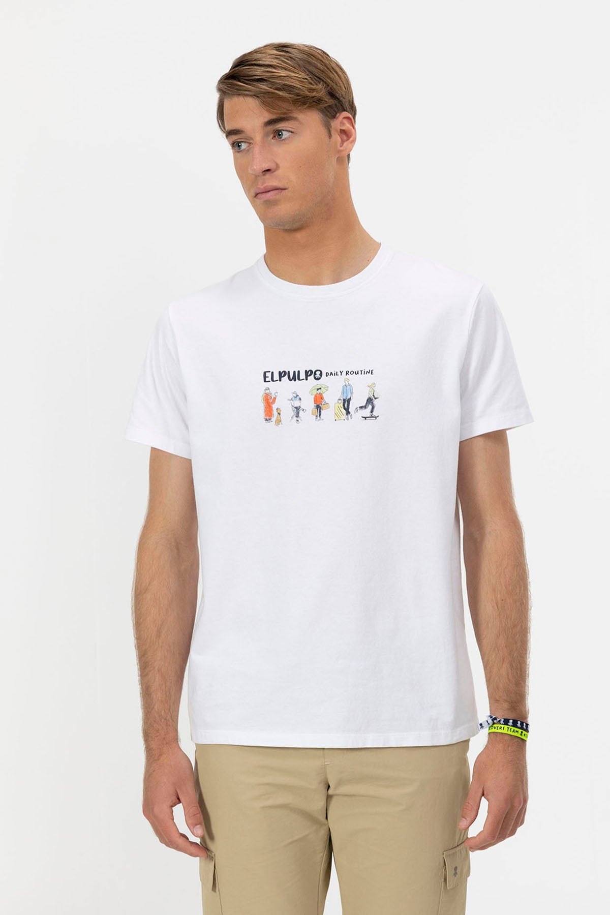 CAMISETA ESTAMPADO PEOPLE ROUTINE BLANCO PURO