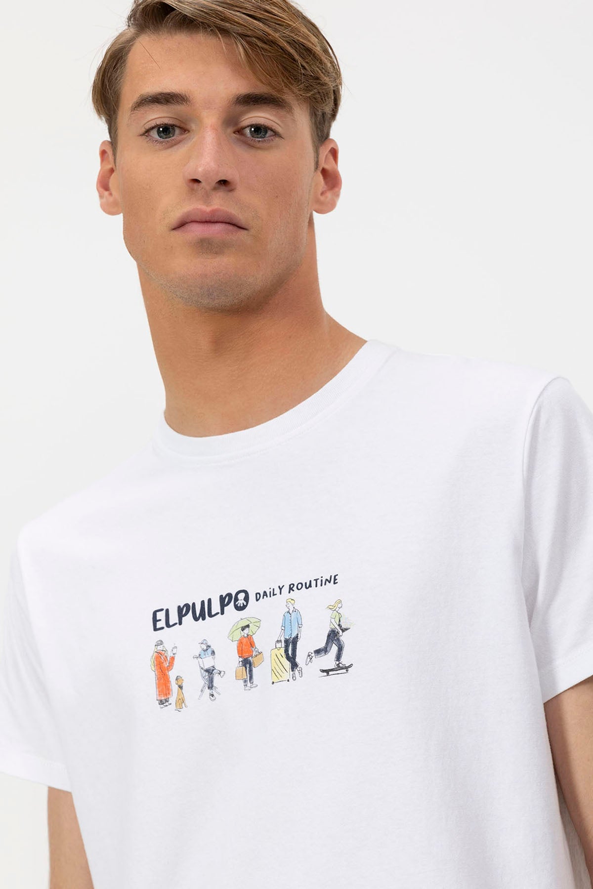 CAMISETA ESTAMPADO PEOPLE ROUTINE BLANCO PURO