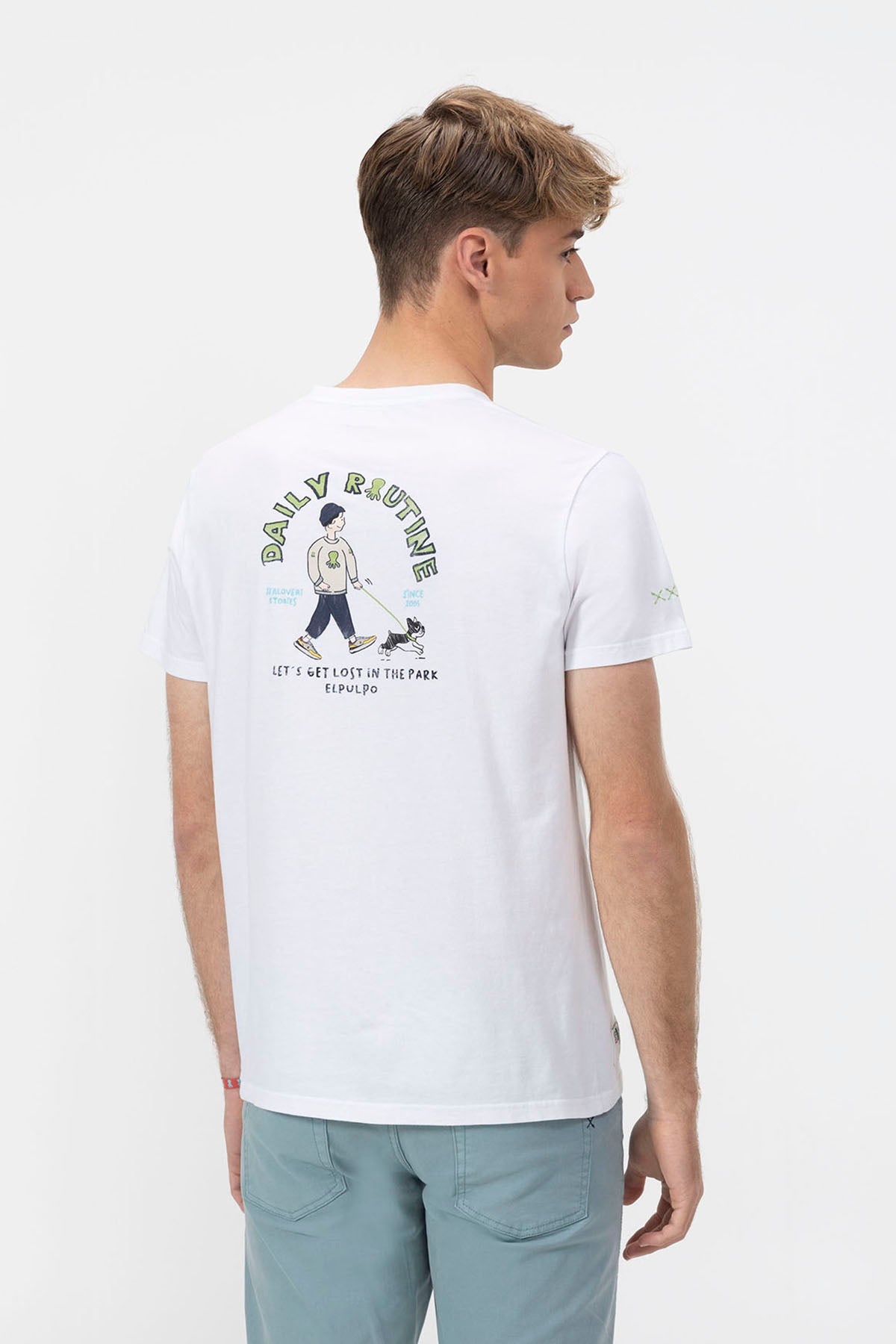 CAMISETA ESTAMPADO DAILY ROUTINE BLANCO PURO