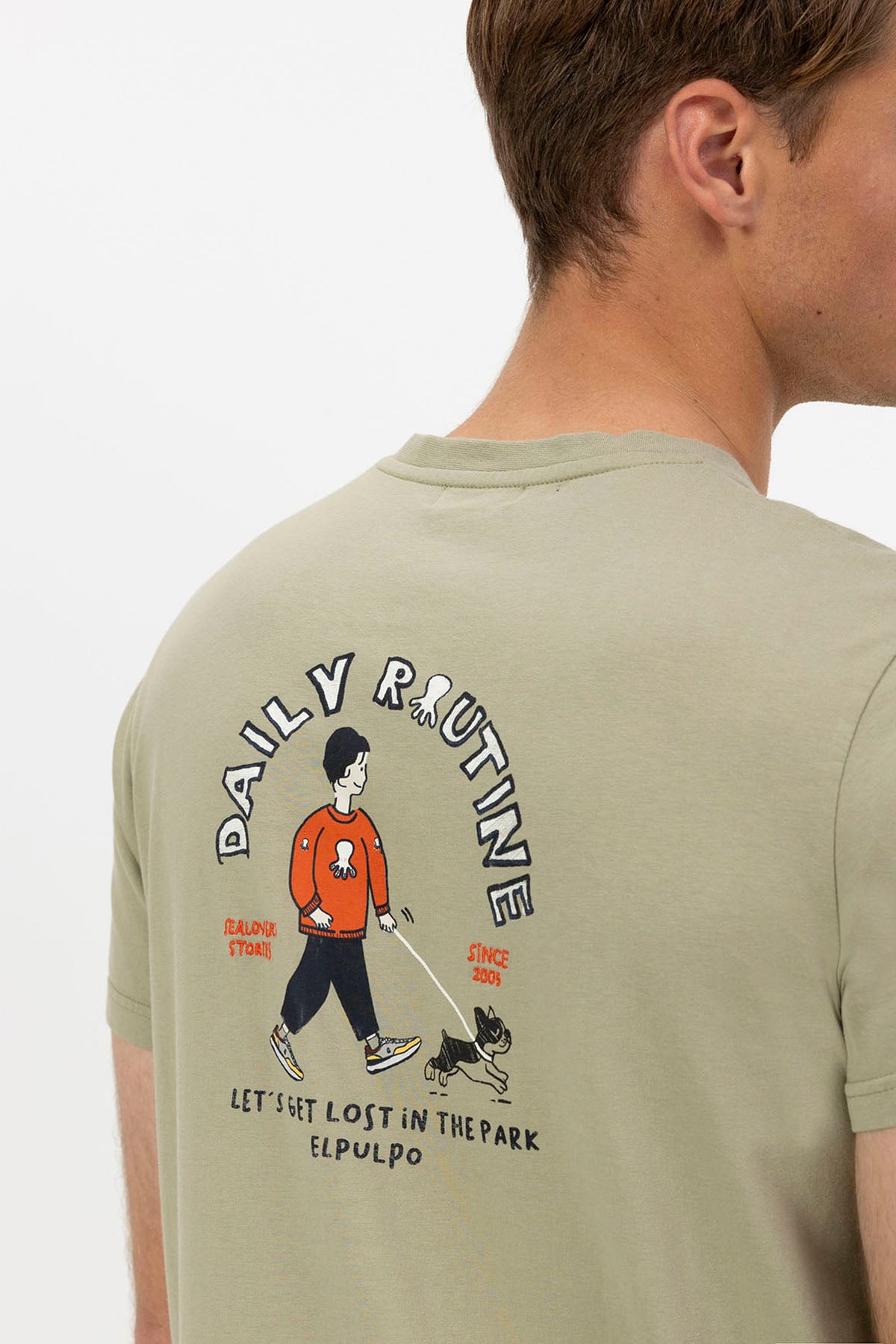 CAMISETA ESTAMPADO DAILY ROUTINE VERDE SALVIA