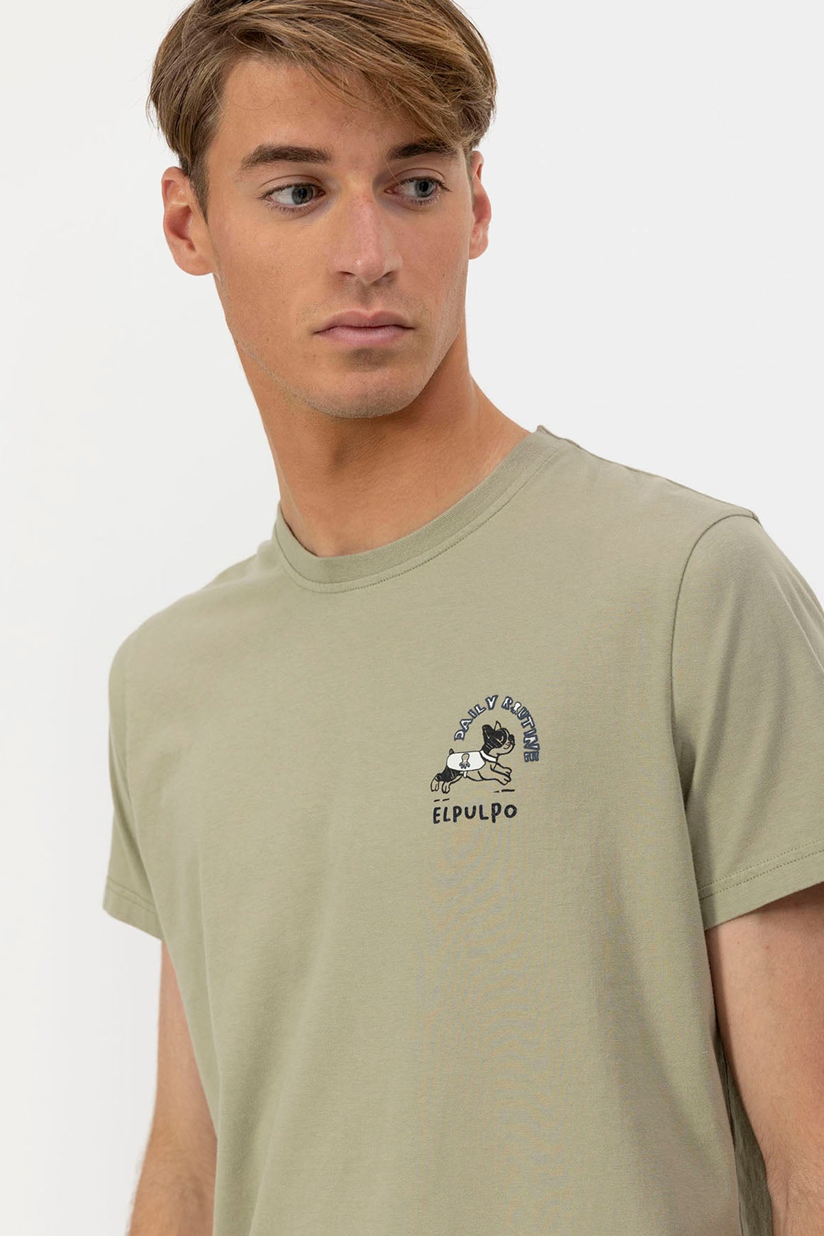 SAGE GREEN DAILY ROUTINE PRINTED T-SHIRT