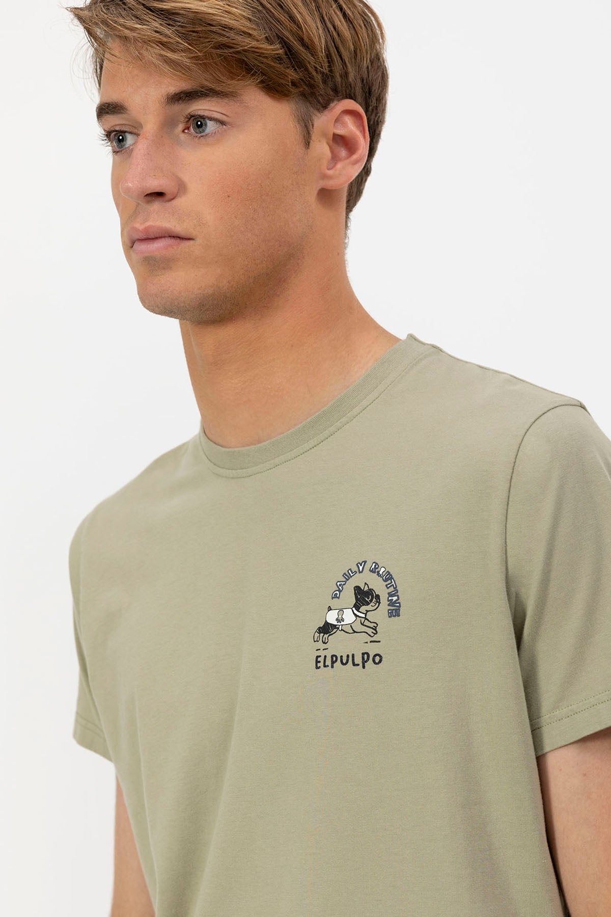 SAGE GREEN DAILY ROUTINE PRINTED T-SHIRT