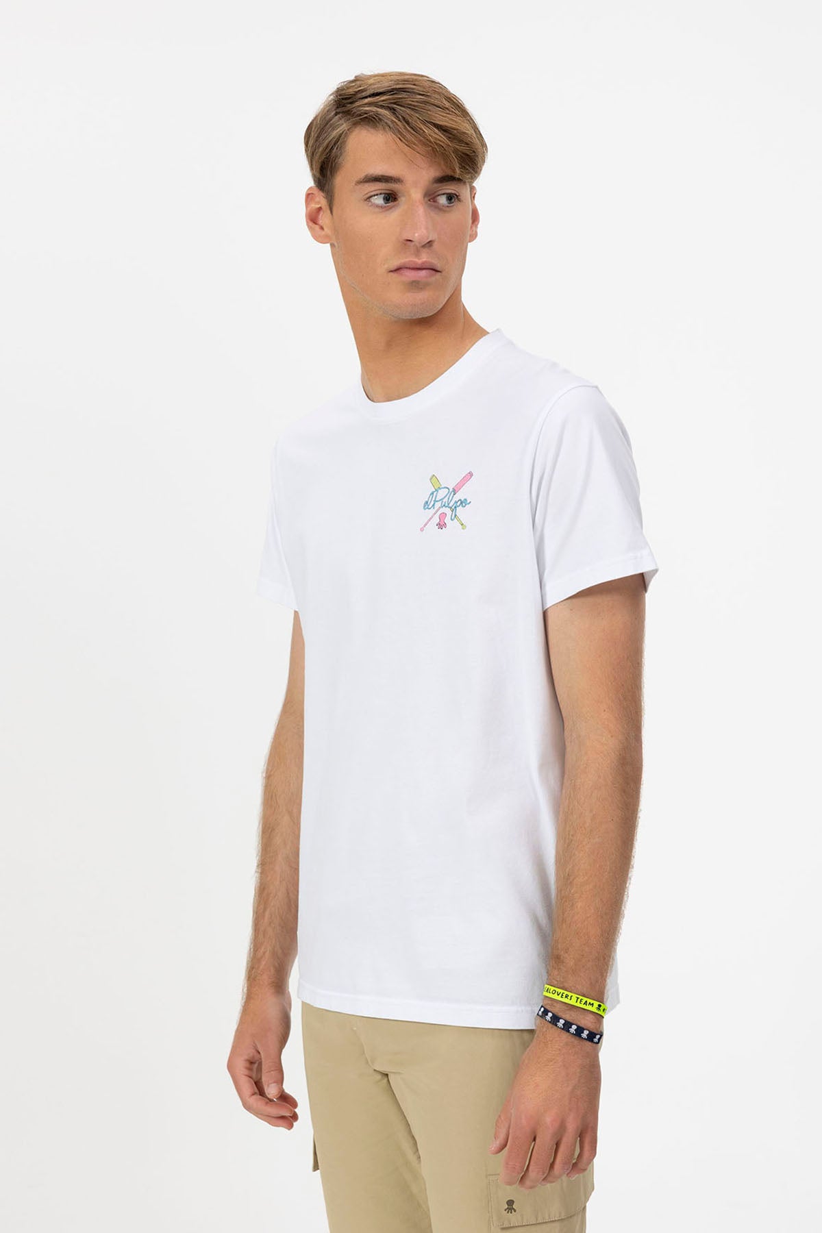 PURE WHITE OARS PRINTED T-SHIRT