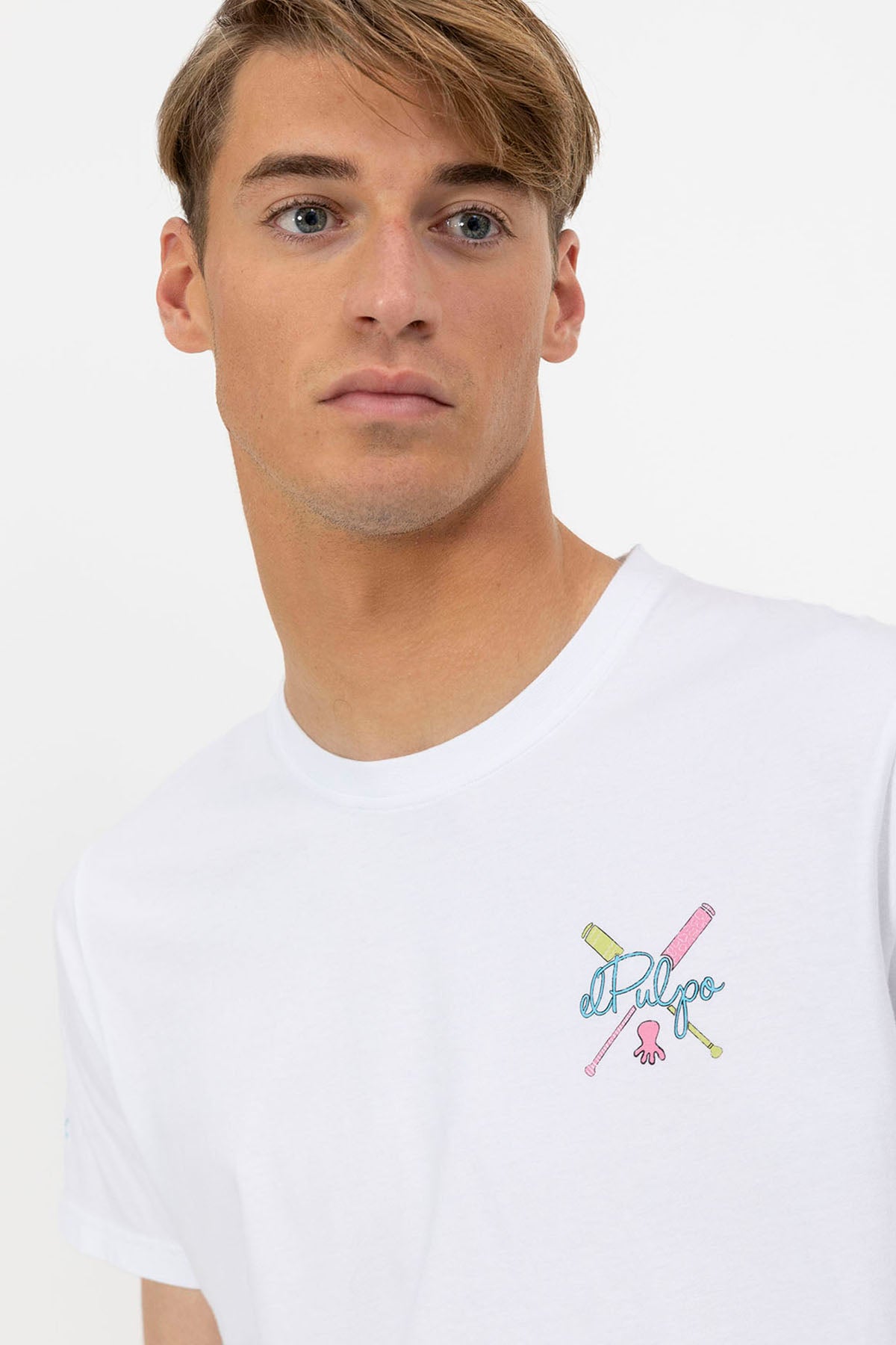 PURE WHITE OARS PRINTED T-SHIRT