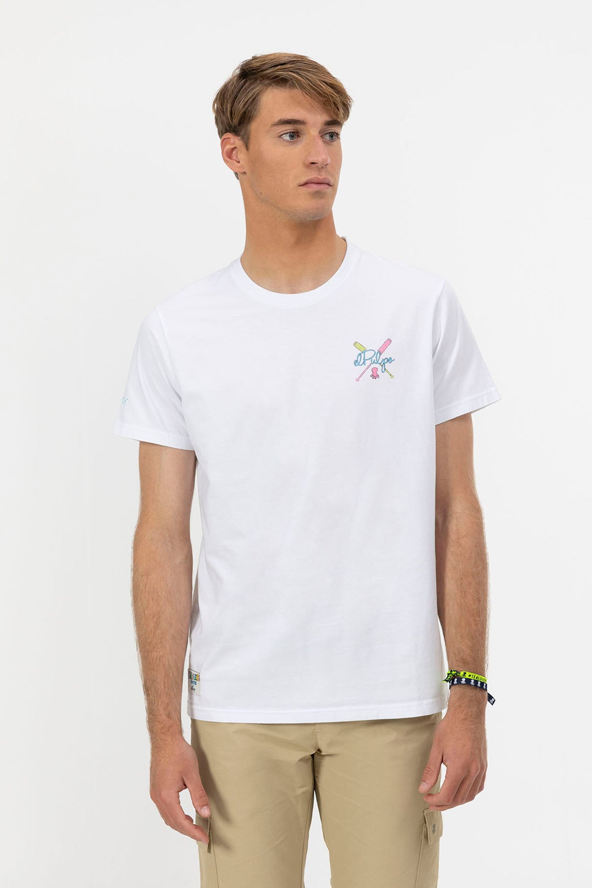 PURE WHITE OARS PRINTED T-SHIRT