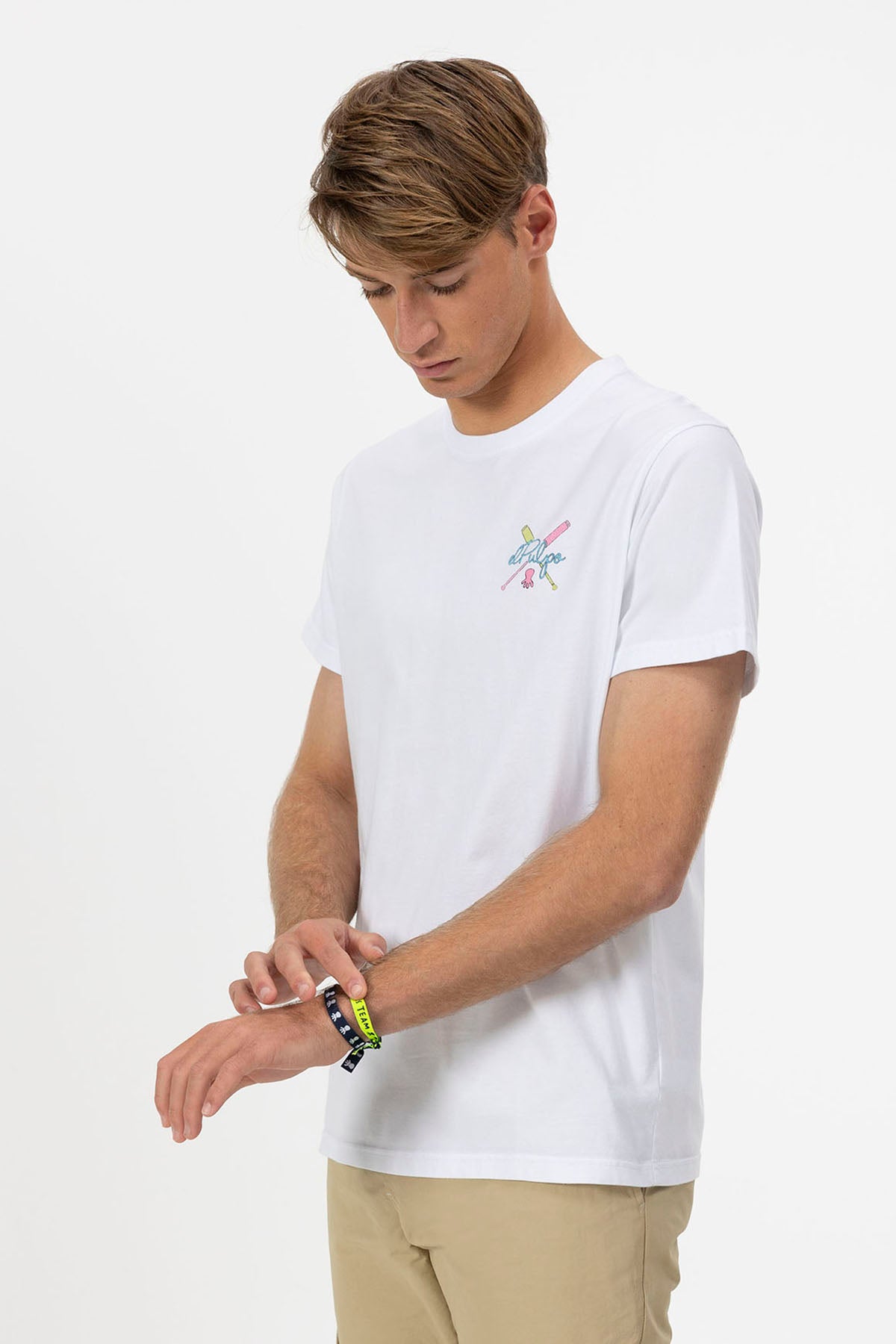 PURE WHITE OARS PRINTED T-SHIRT