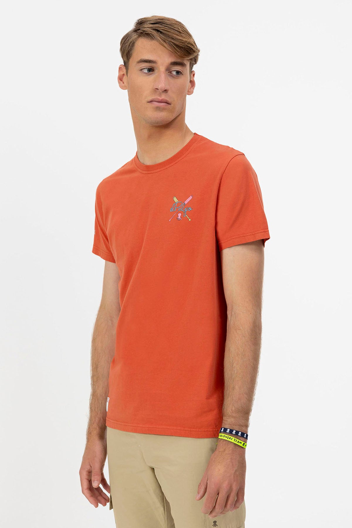 T-SHIRT WITH TERRACOTTA OAR PRINT