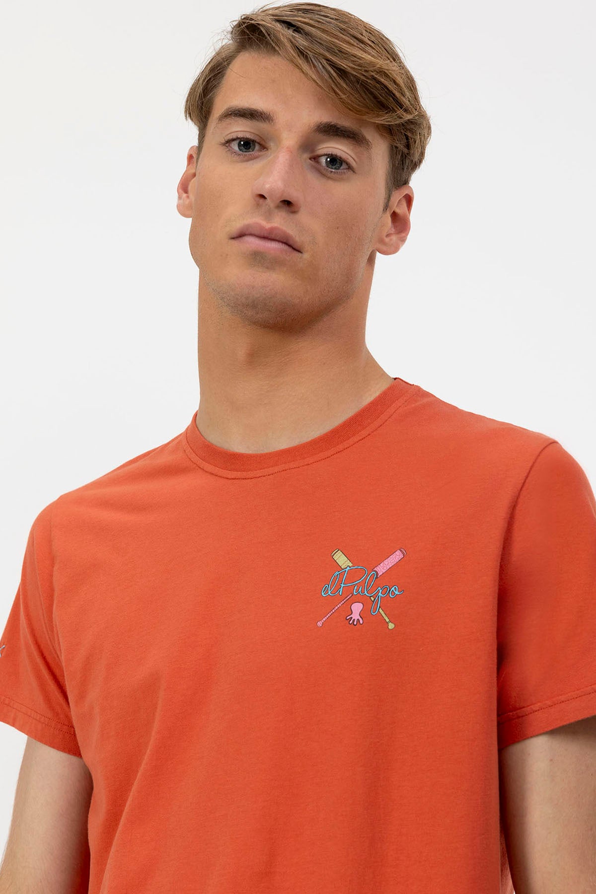 T-SHIRT WITH TERRACOTTA OAR PRINT