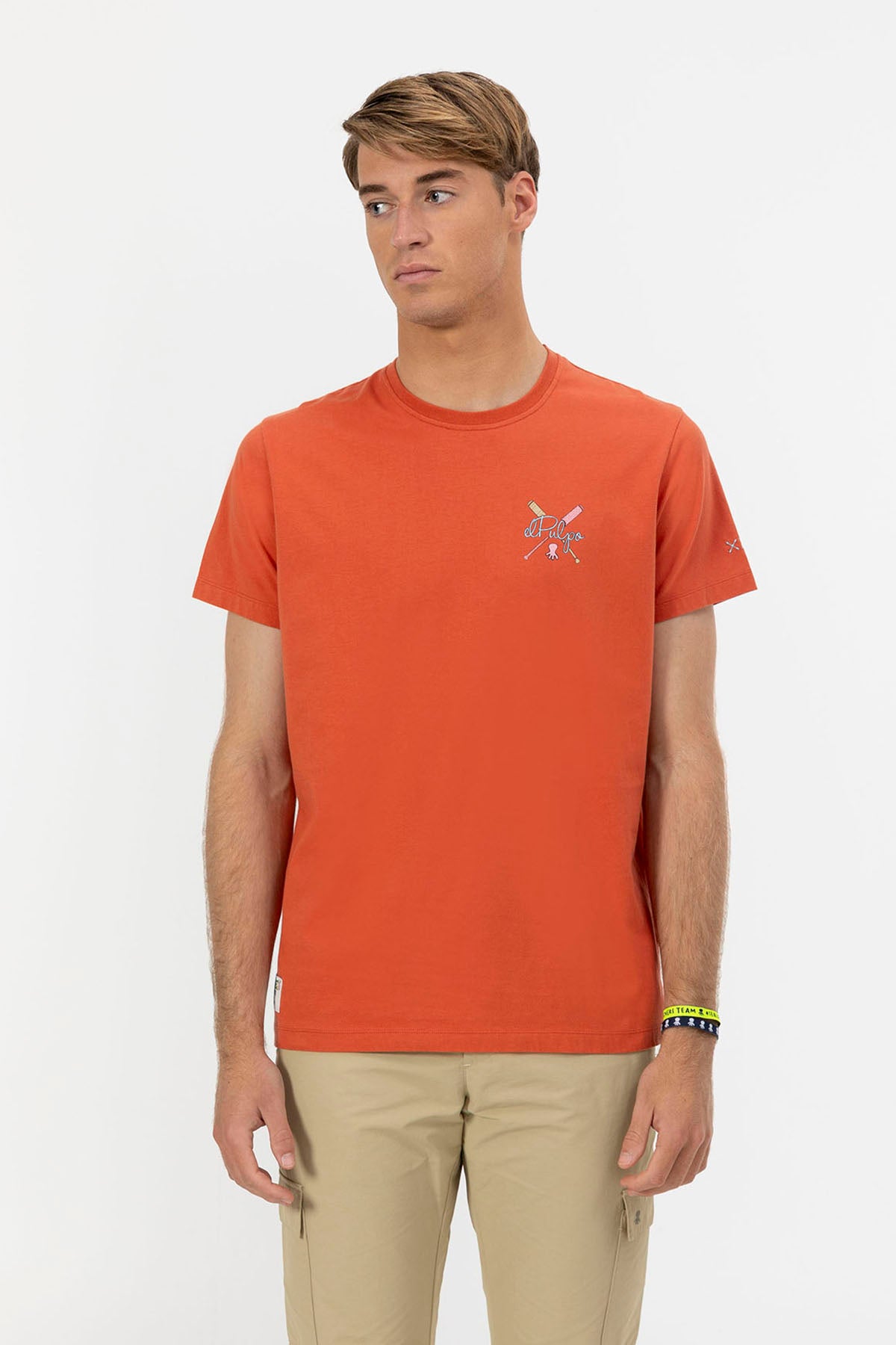 T-SHIRT WITH TERRACOTTA OAR PRINT