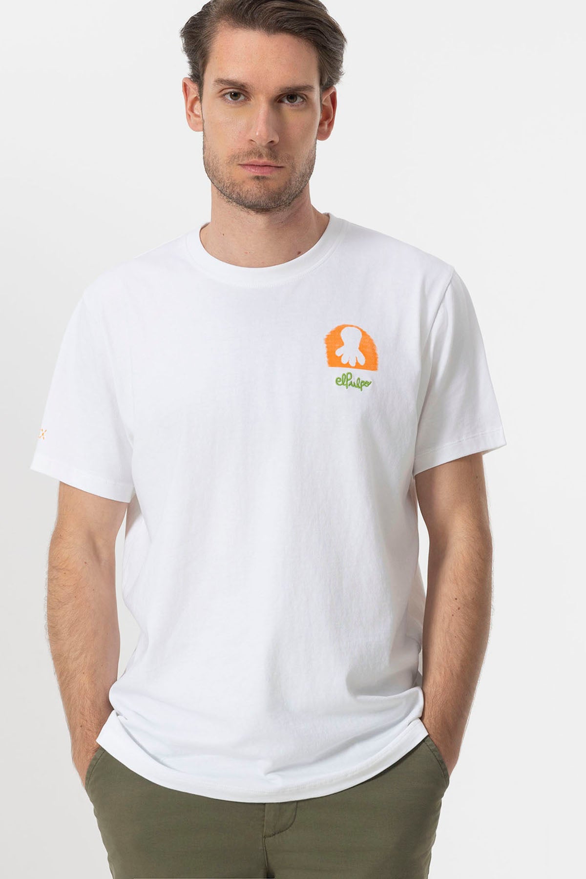 PURE WHITE DESERT PRINT T-SHIRT