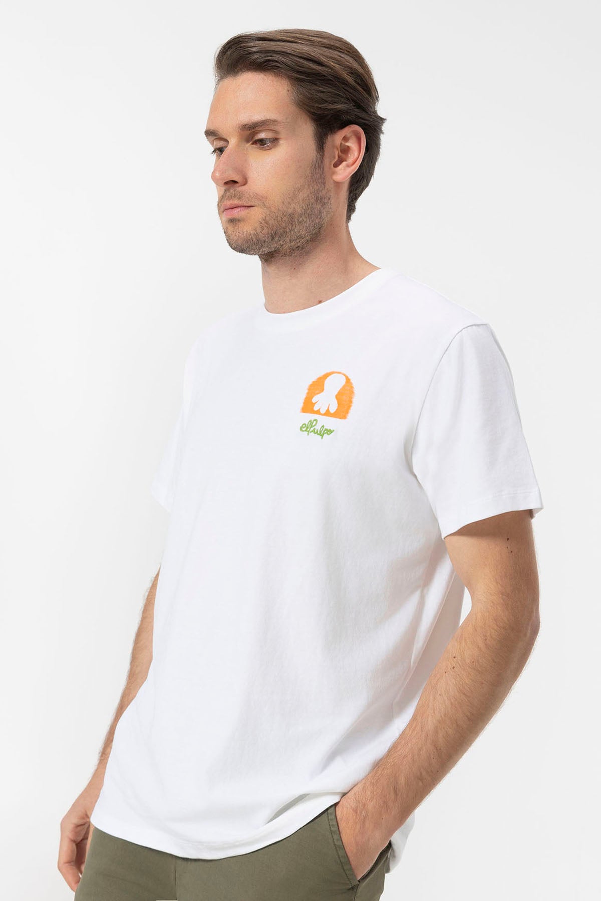 PURE WHITE DESERT PRINT T-SHIRT