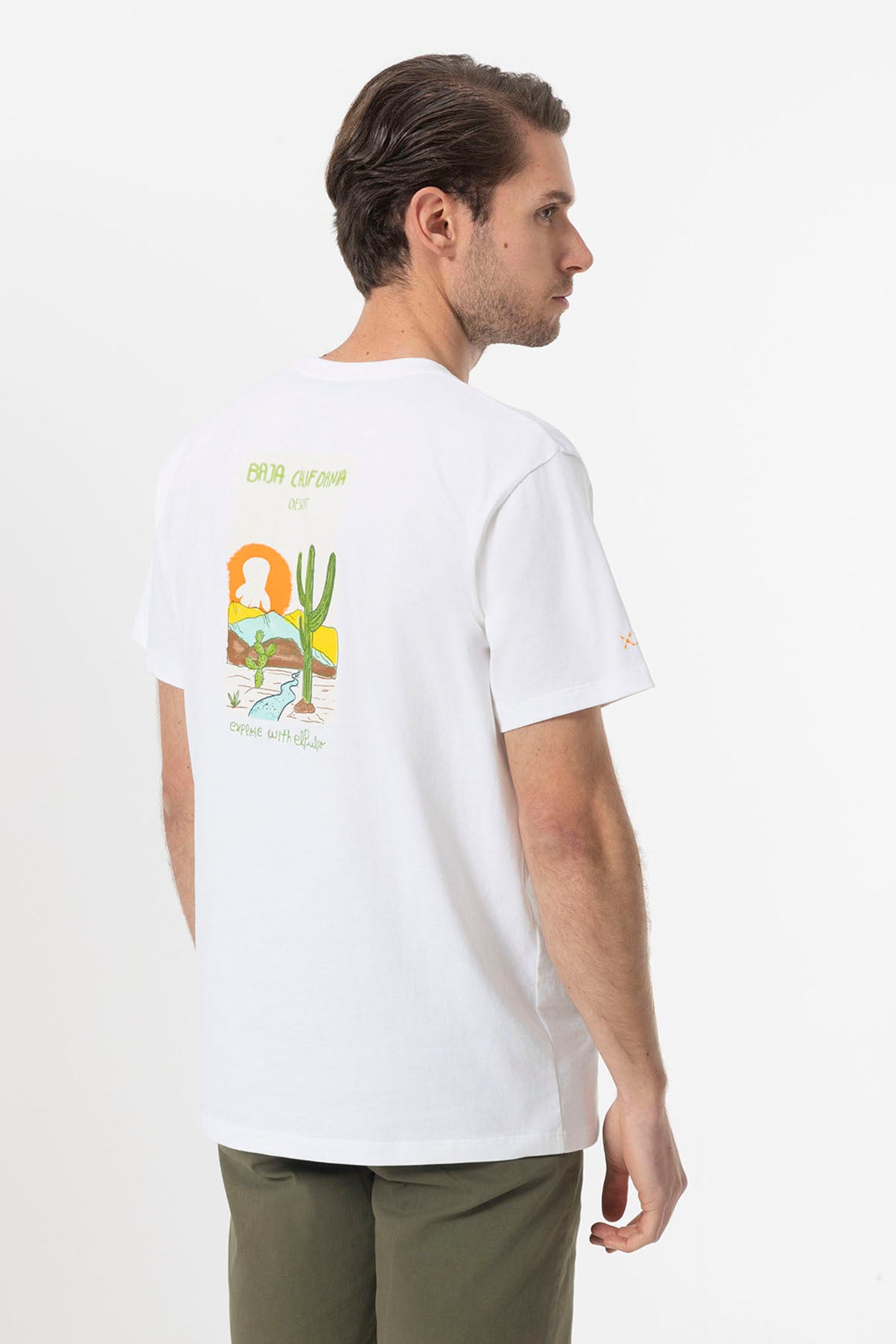 PURE WHITE DESERT PRINT T-SHIRT