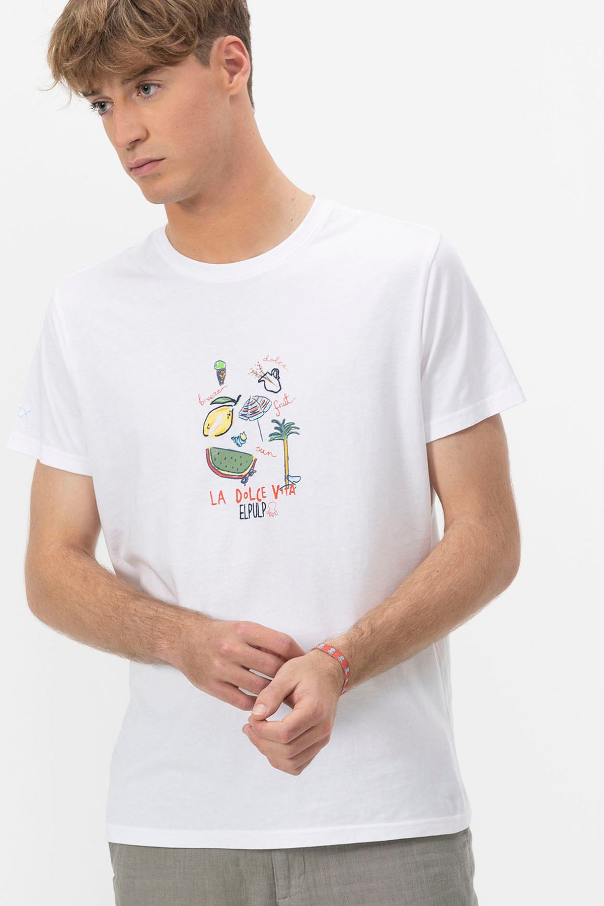 CAMISETA ESTAMPADO LA DOLCE VITA BLANCO PURO