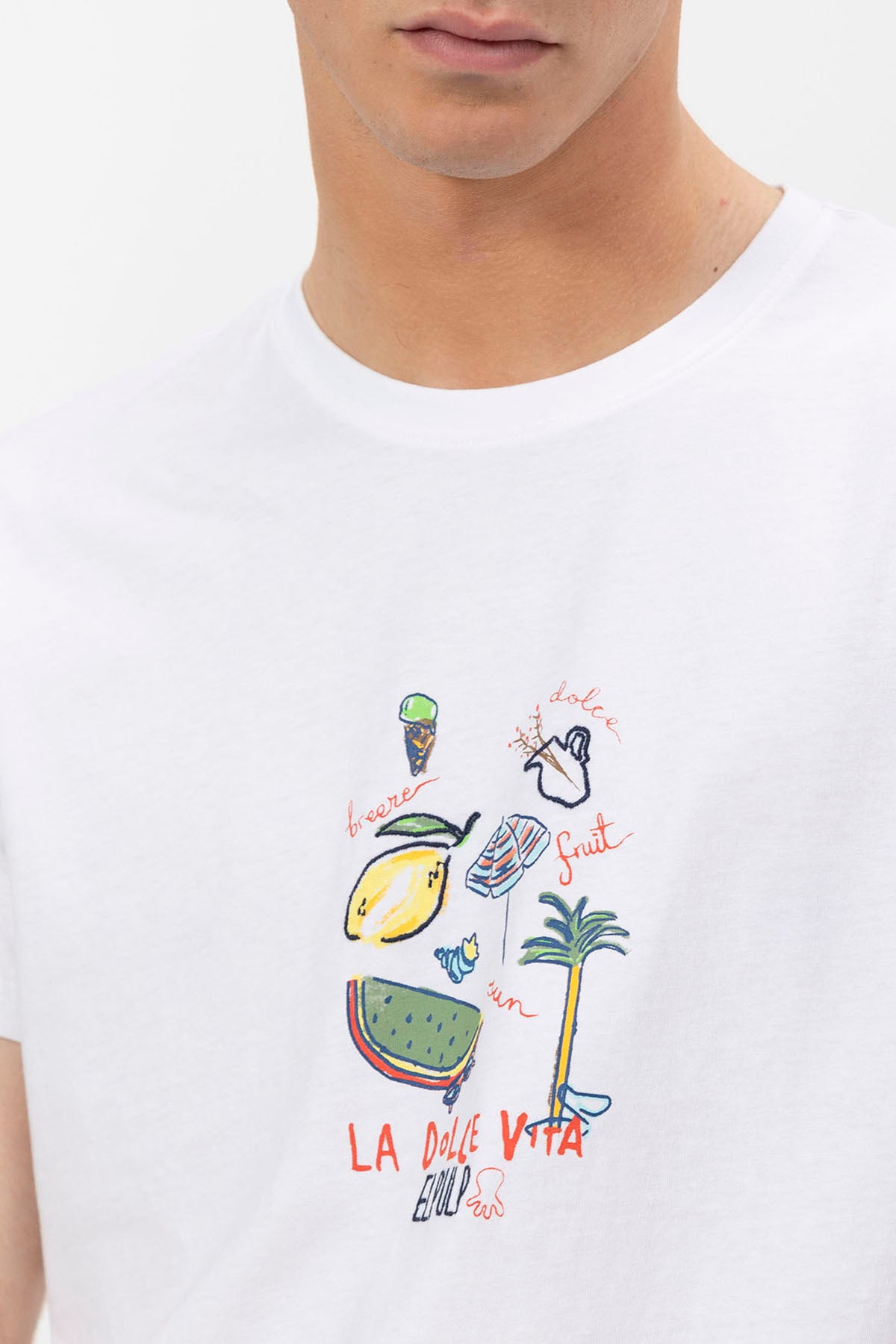 LA DOLCE VITA PRINTED T-SHIRT PURE WHITE