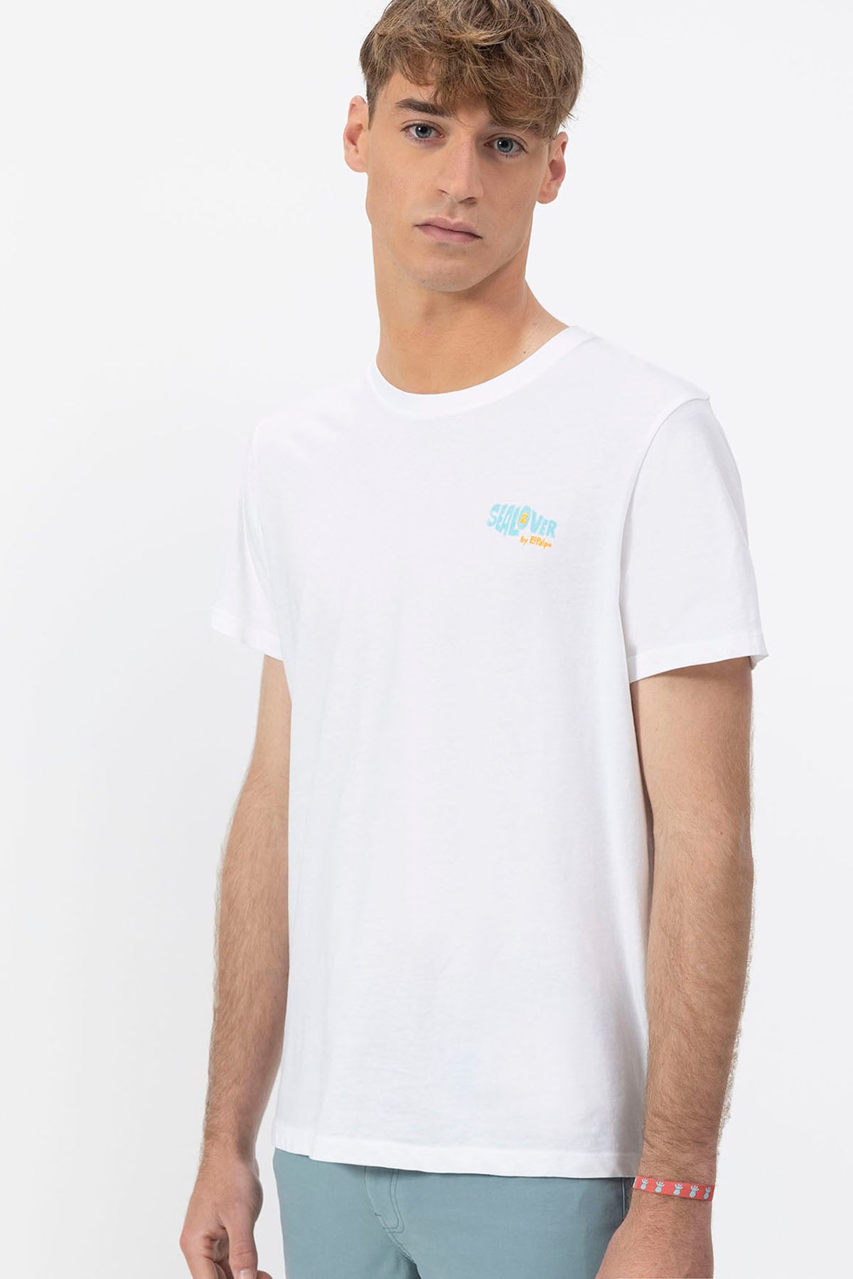 SURFING WAVES PRINT T-SHIRT PURE WHITE