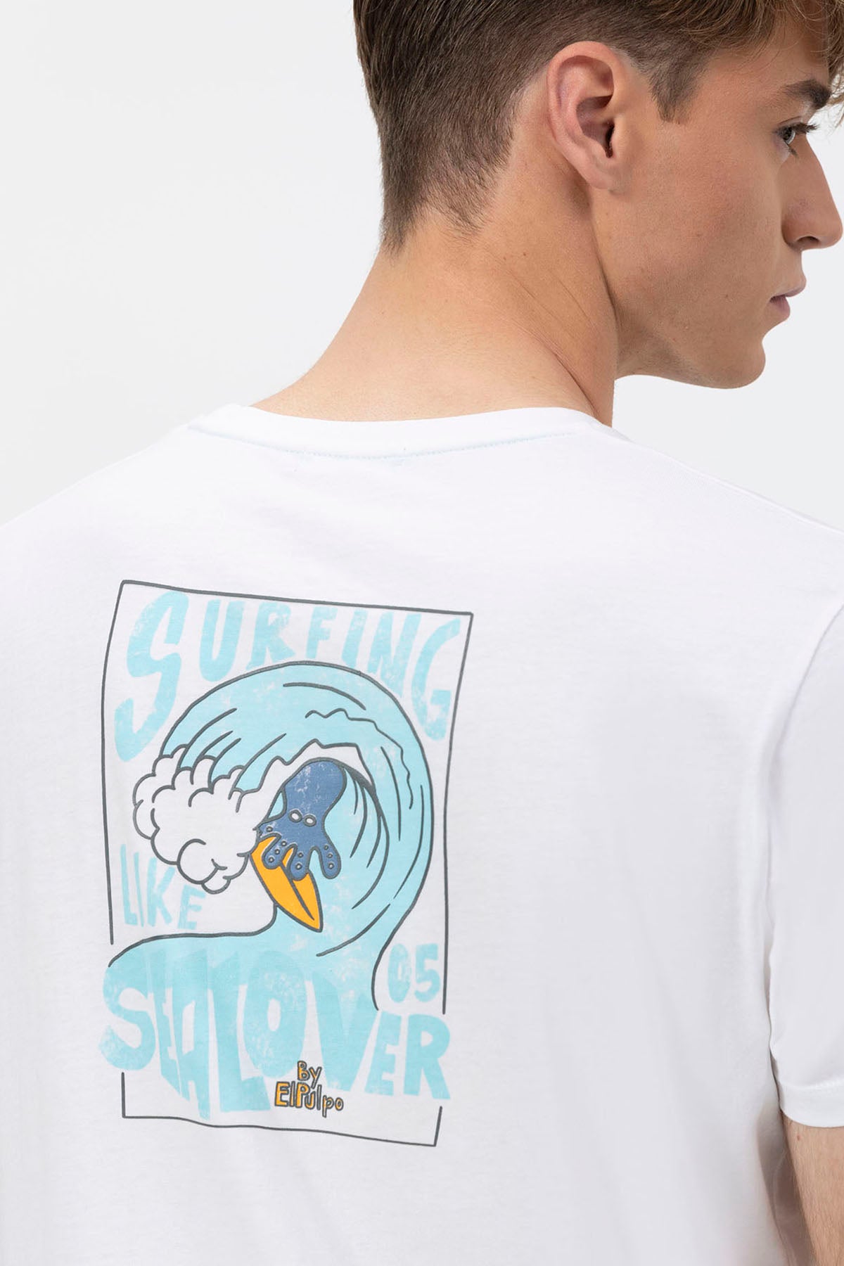 CAMISETA ESTAMPADO SURFING WAVES BLANCO PURO