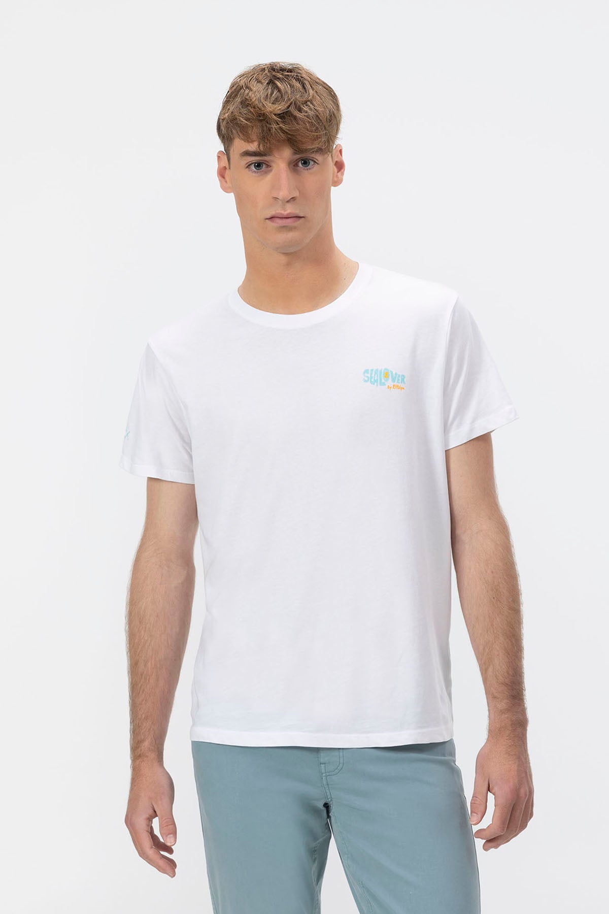 SURFING WAVES PRINT T-SHIRT PURE WHITE