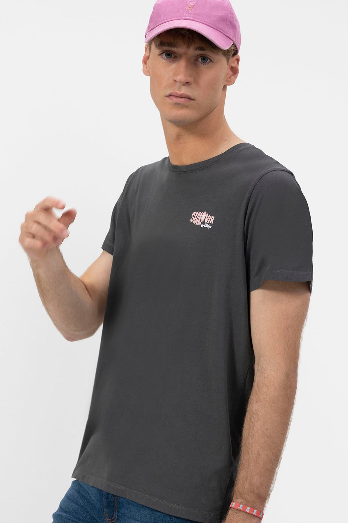 SURFING WAVES PRINT T-SHIRT ANTHRACITE