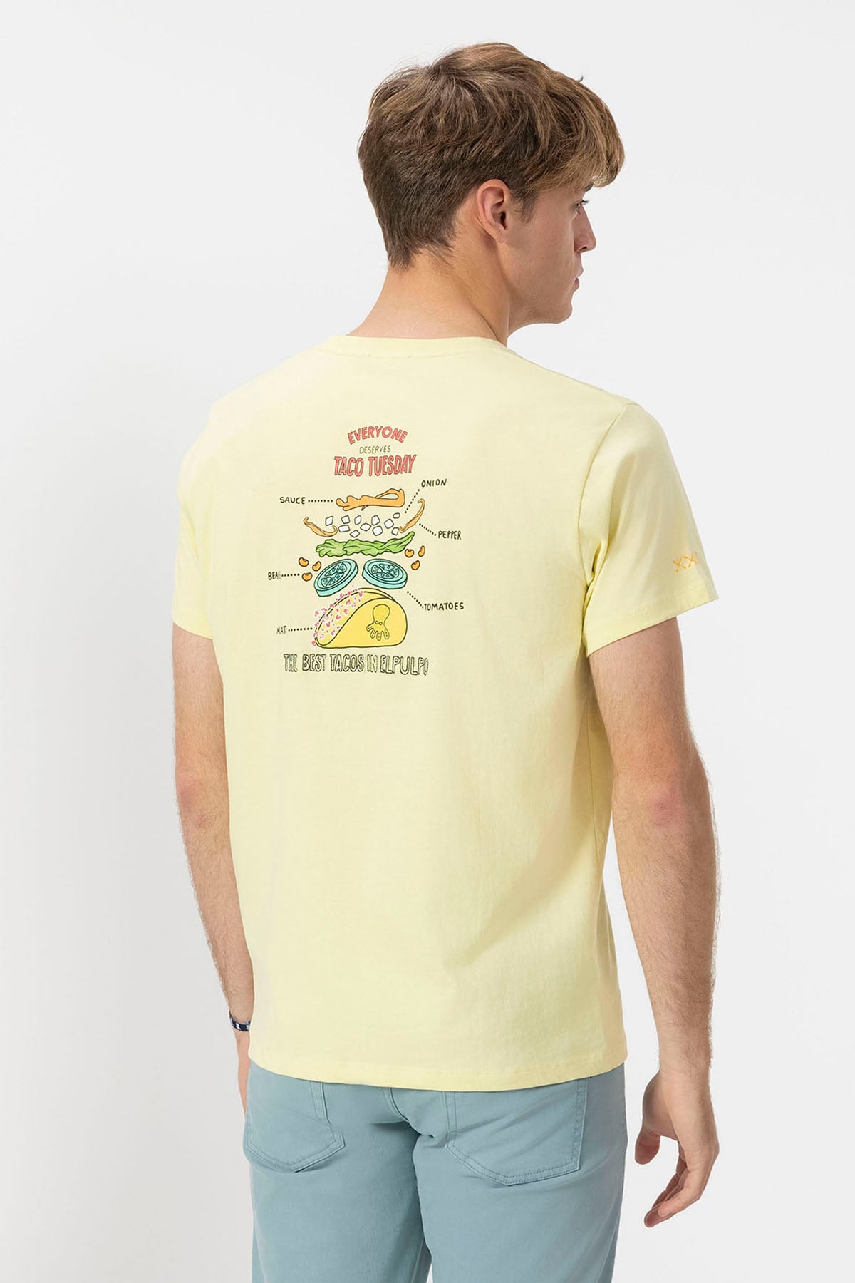 THE BEST TACOS PRINTED T-SHIRT LEMON YELLOW