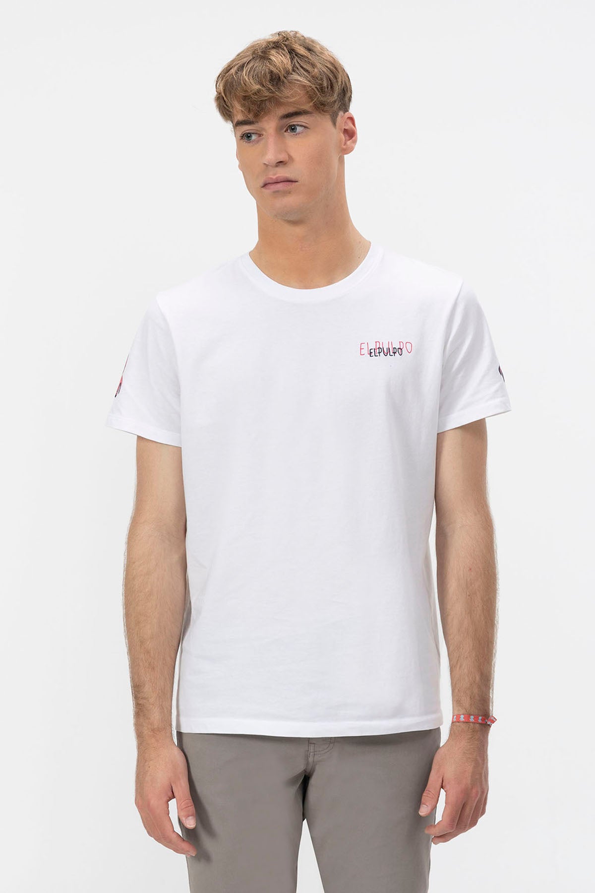 PURE WHITE TRIPLE LOGO DRAWN T-SHIRT