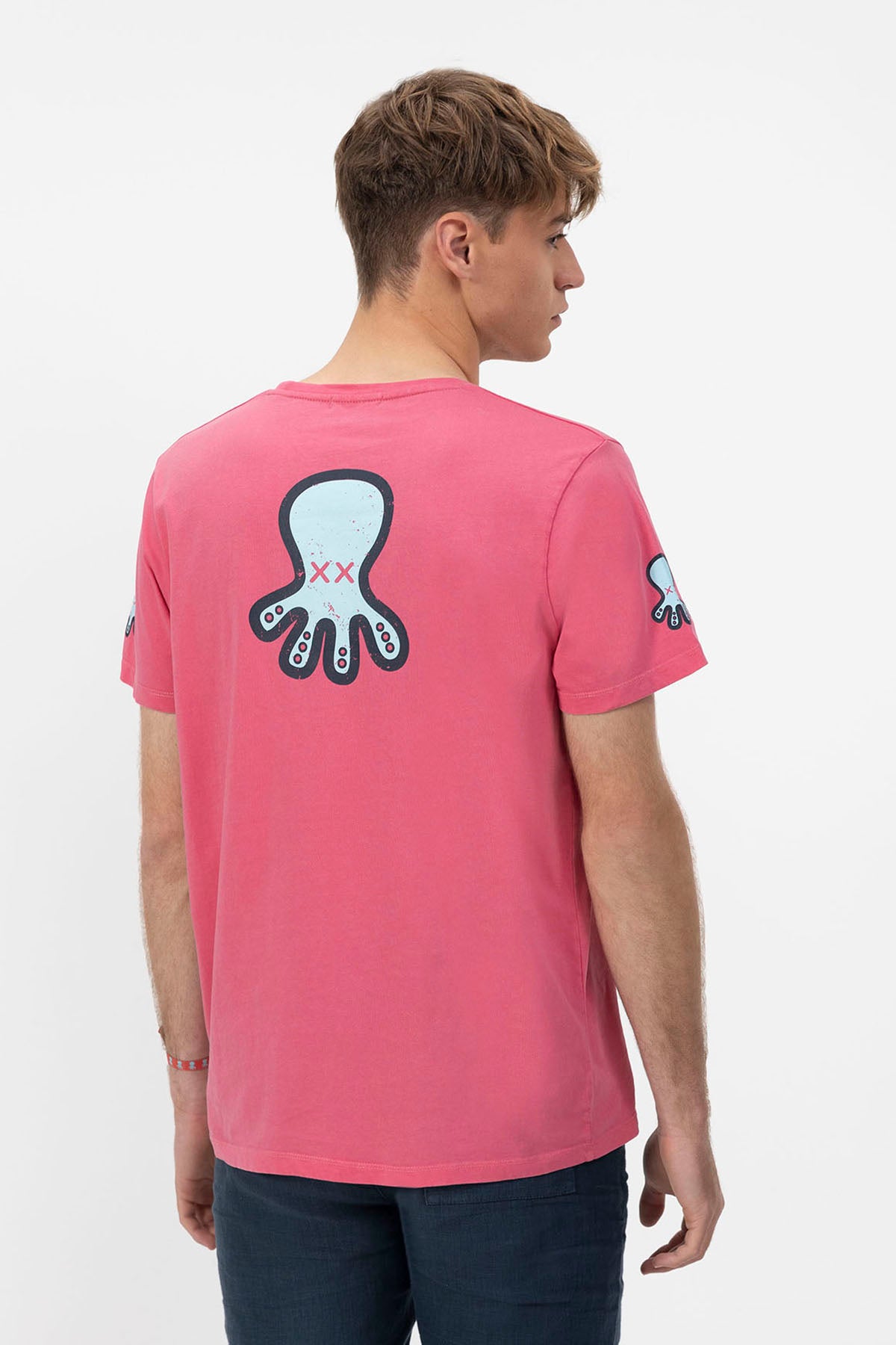 TRIPLE LOGO DRAWN T-SHIRT IN GUM PINK