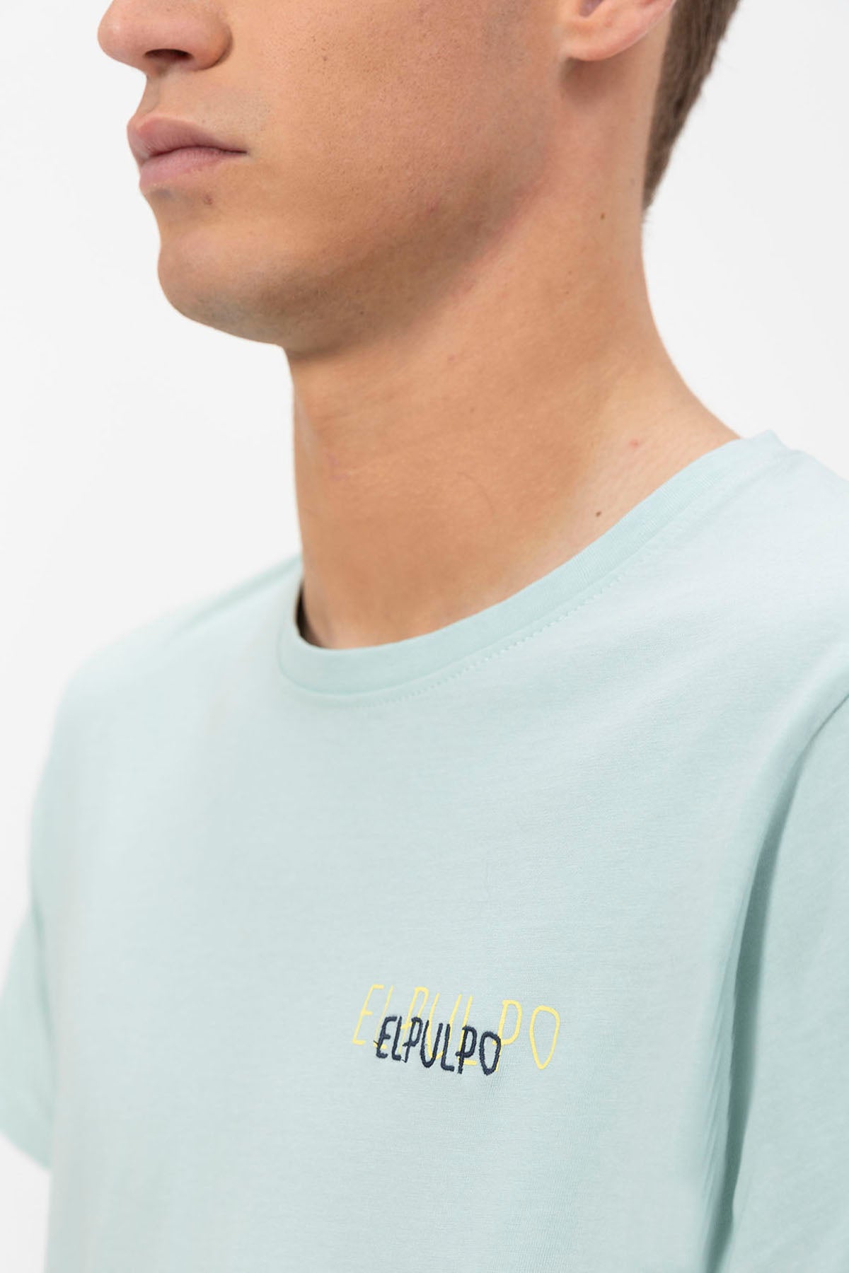 TURQUOISE BLUE TRIPLE LOGO T-SHIRT