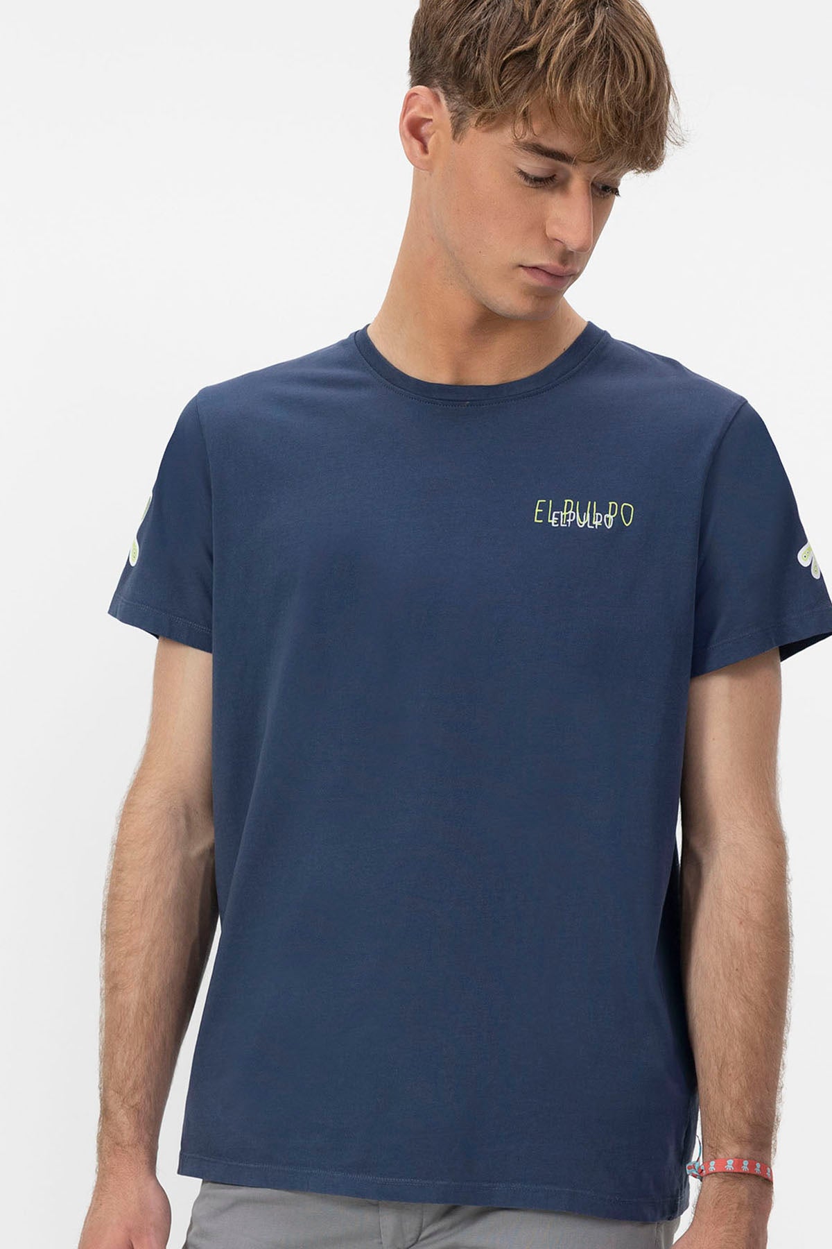 CAMISETA TRIPLE LOGO DIBUJADO AZUL MARINO DELAVÉ