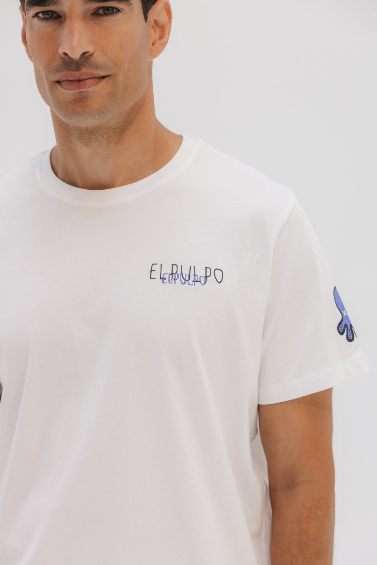 CAMISETA ESTAMPADO TRIPLE LOGO DESGASTADO BLANCO PURO