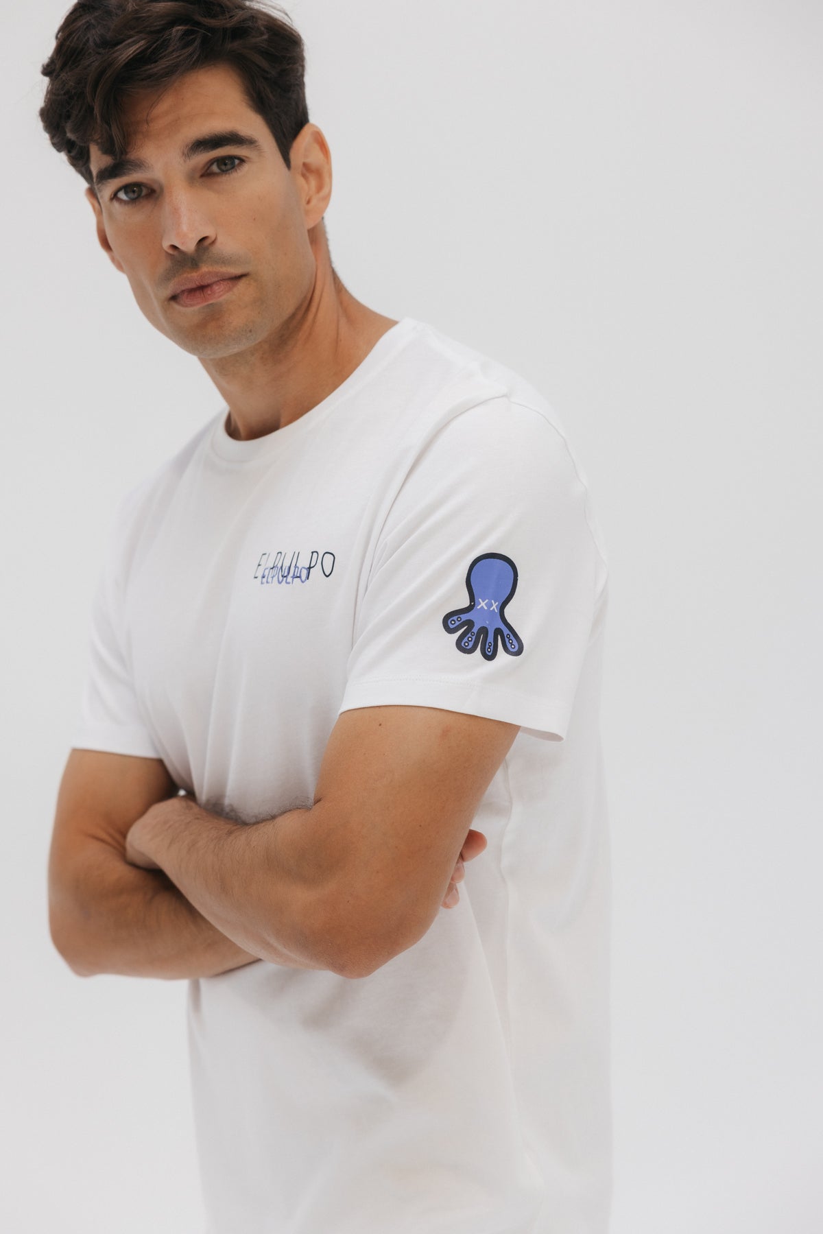 CAMISETA ESTAMPADO TRIPLE LOGO DESGASTADO BLANCO PURO