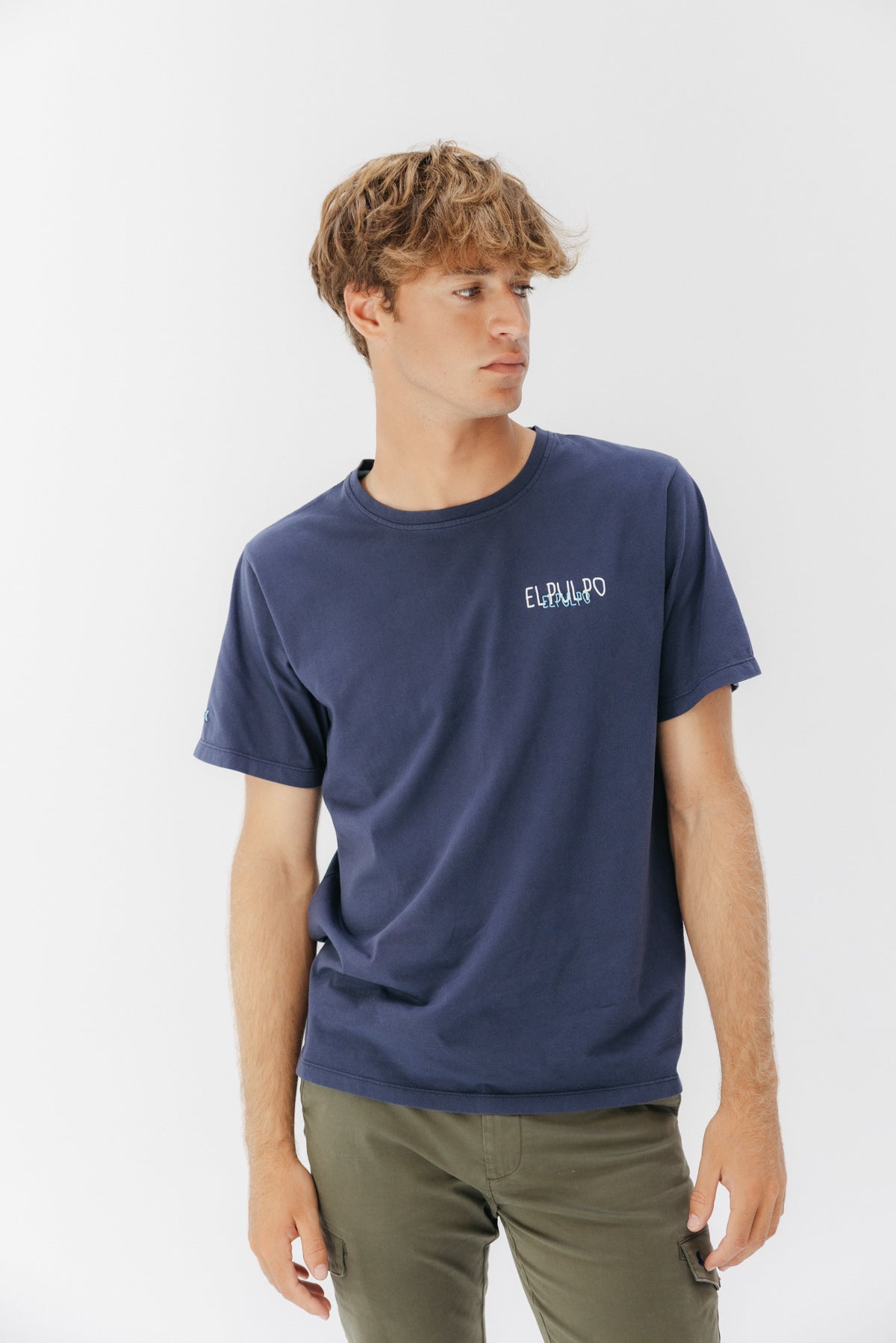 CAMISETA LOGO TEJIDO AZUL MARINO DELAVÉ