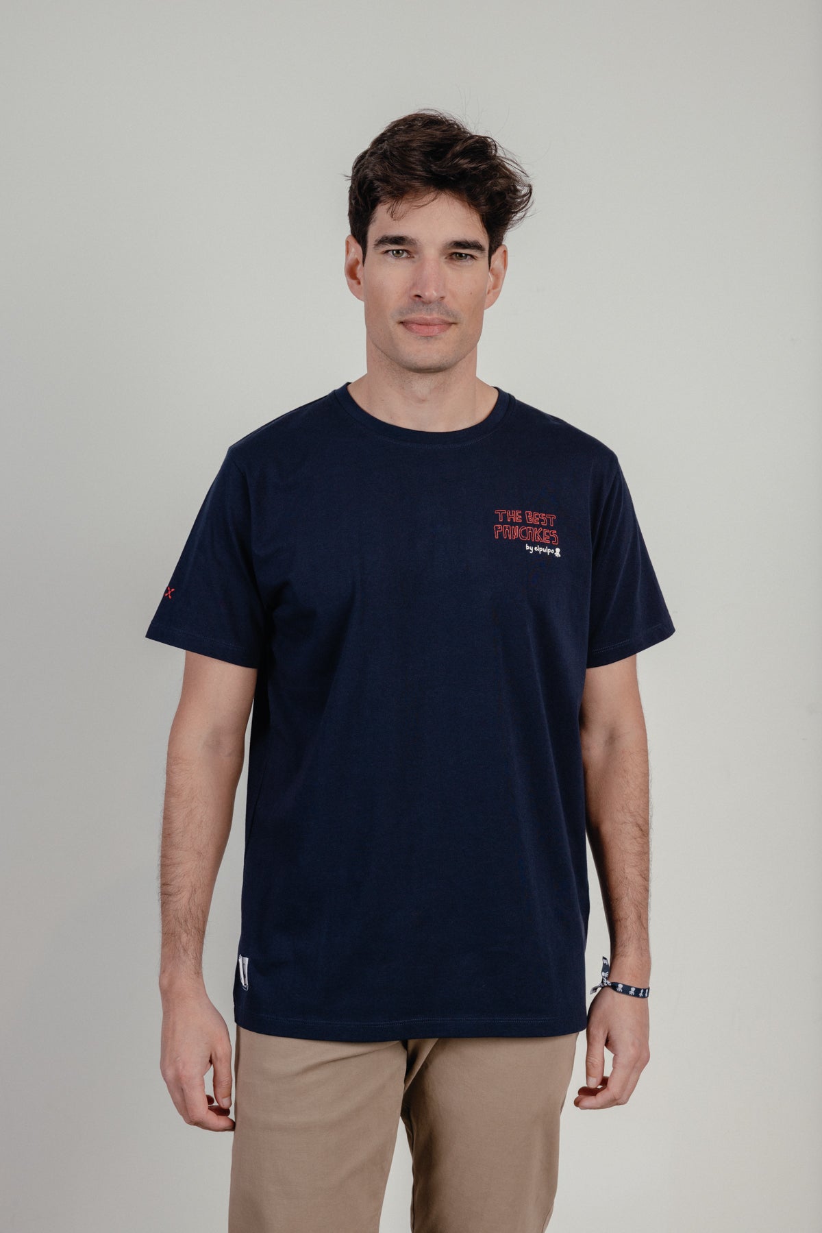 Camiseta estampado pancakes azul marino