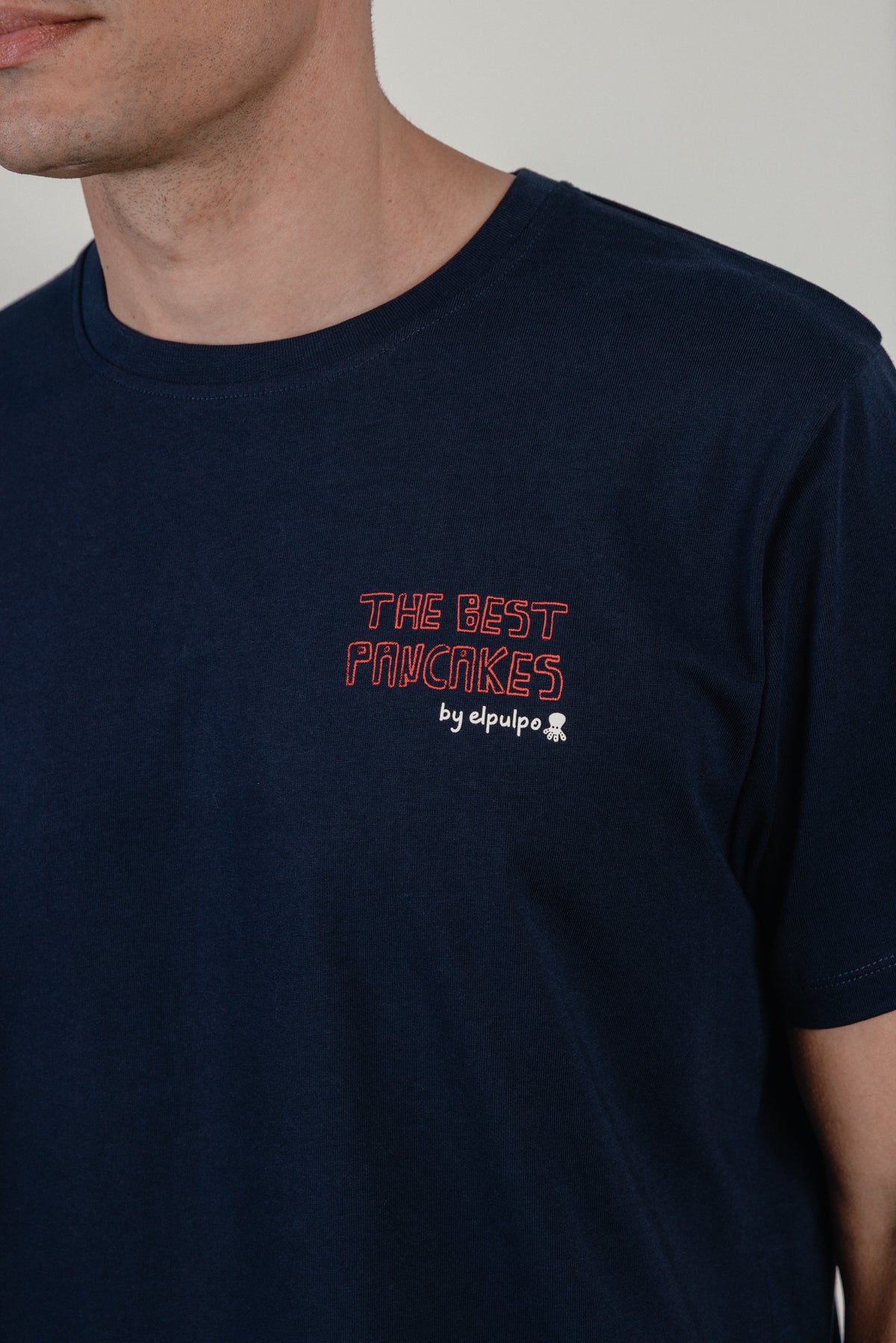 Camiseta estampado pancakes azul marino