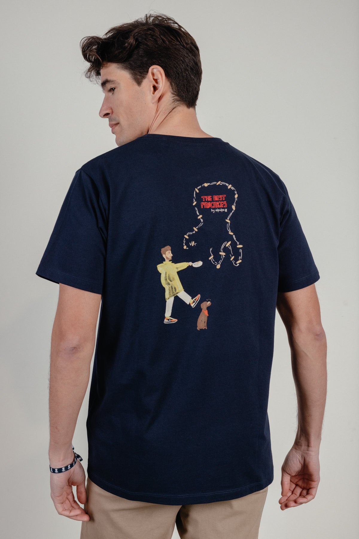 Camiseta estampado pancakes azul marino
