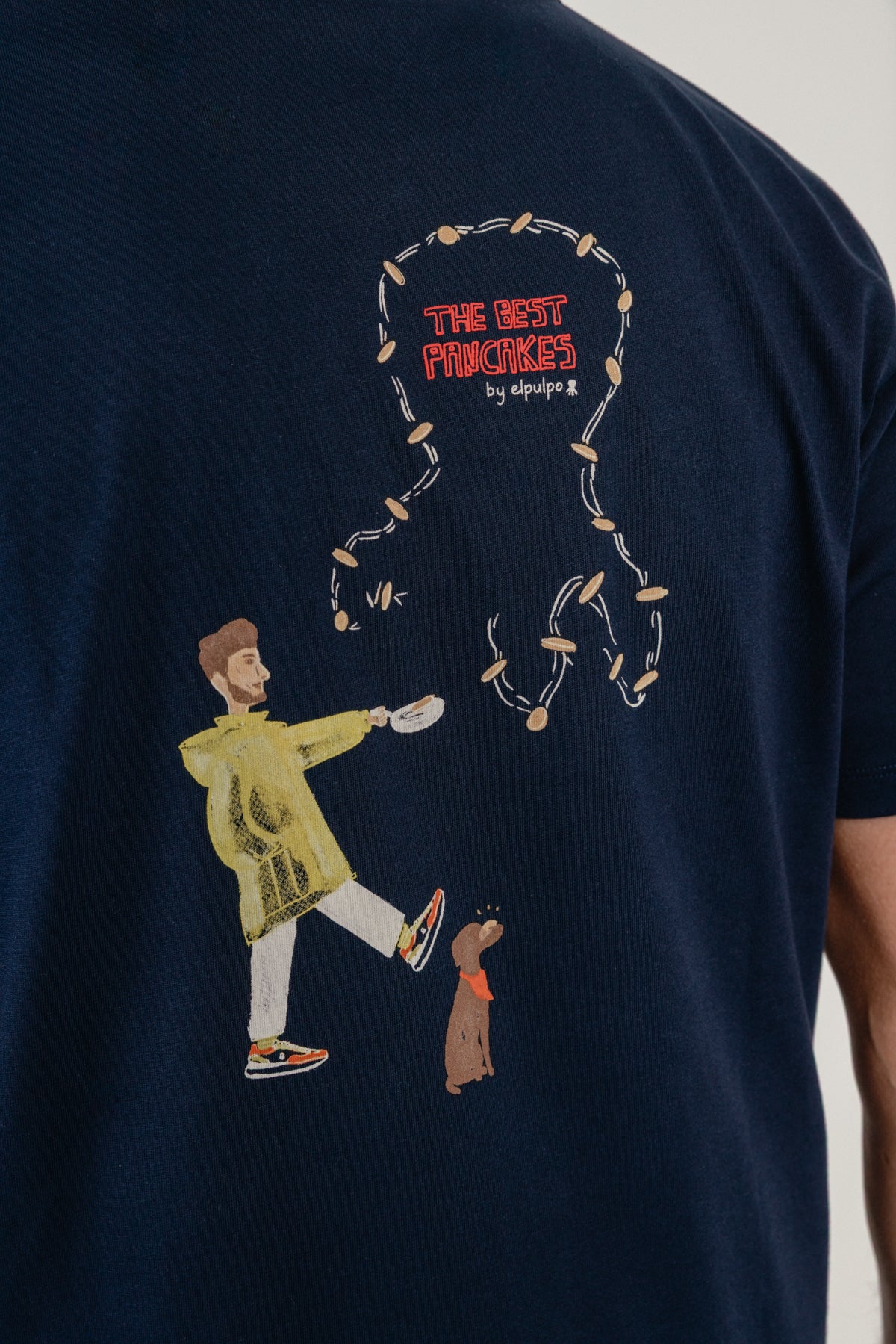 Camiseta estampado pancakes azul marino