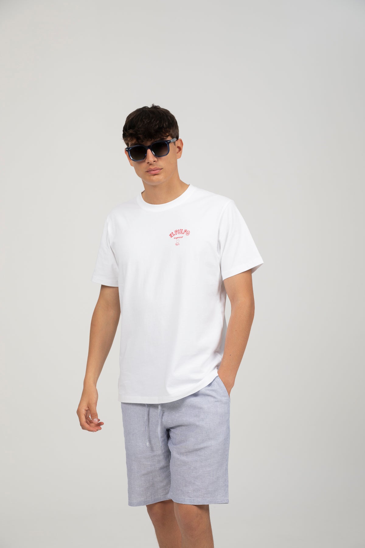 Camiseta estampado elpulpo espresso blanco puro