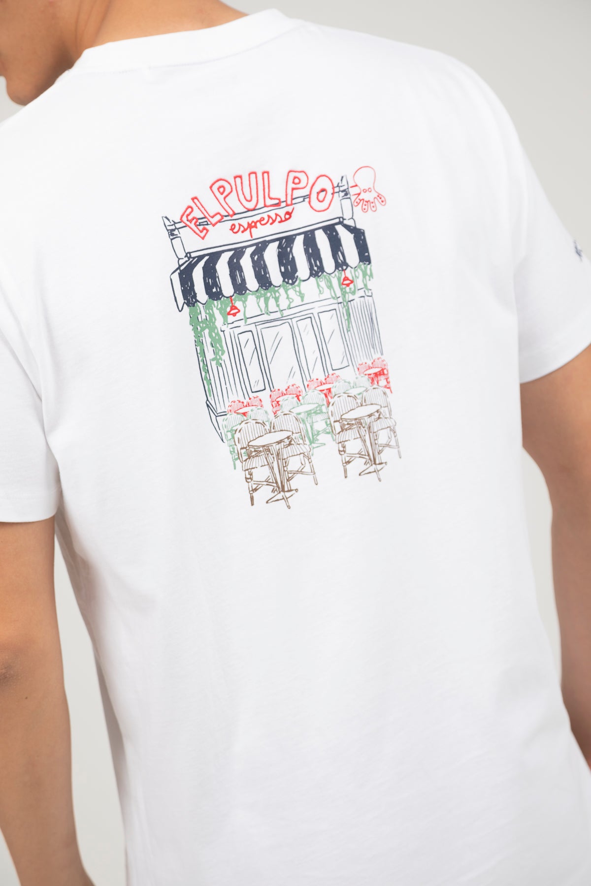 Camiseta estampado elpulpo espresso blanco puro